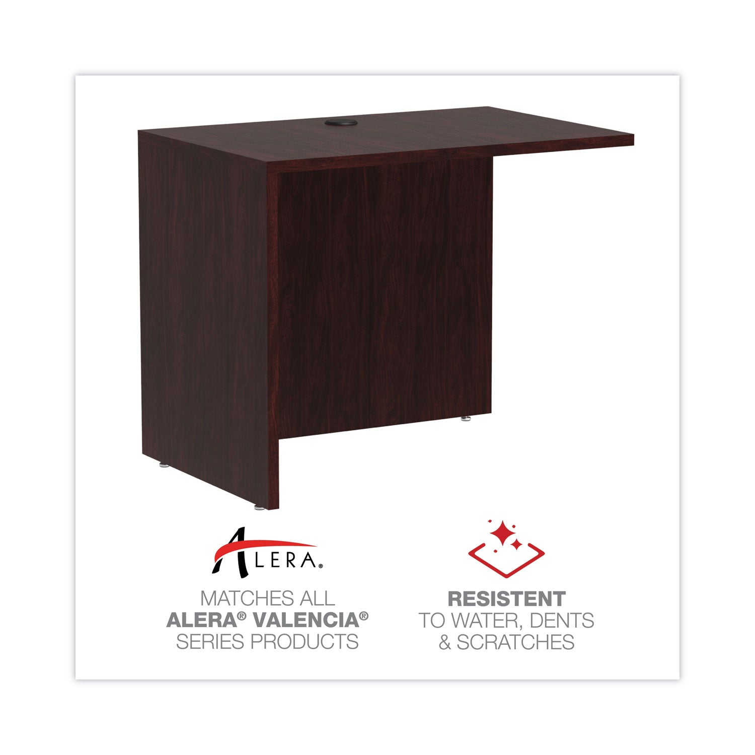 Alera® Alera Valencia Series Reversible Return/Bridge Shell, 35w x 23.63d x 29.5h, Mahogany