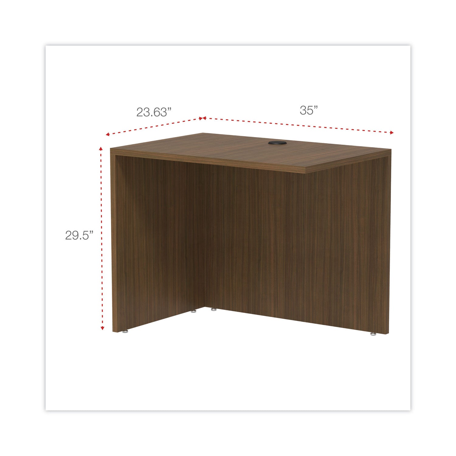 Alera® Alera Valencia Series Reversible Return/Bridge Shell, 35w x 23.63d x 29.5h, Modern Walnut