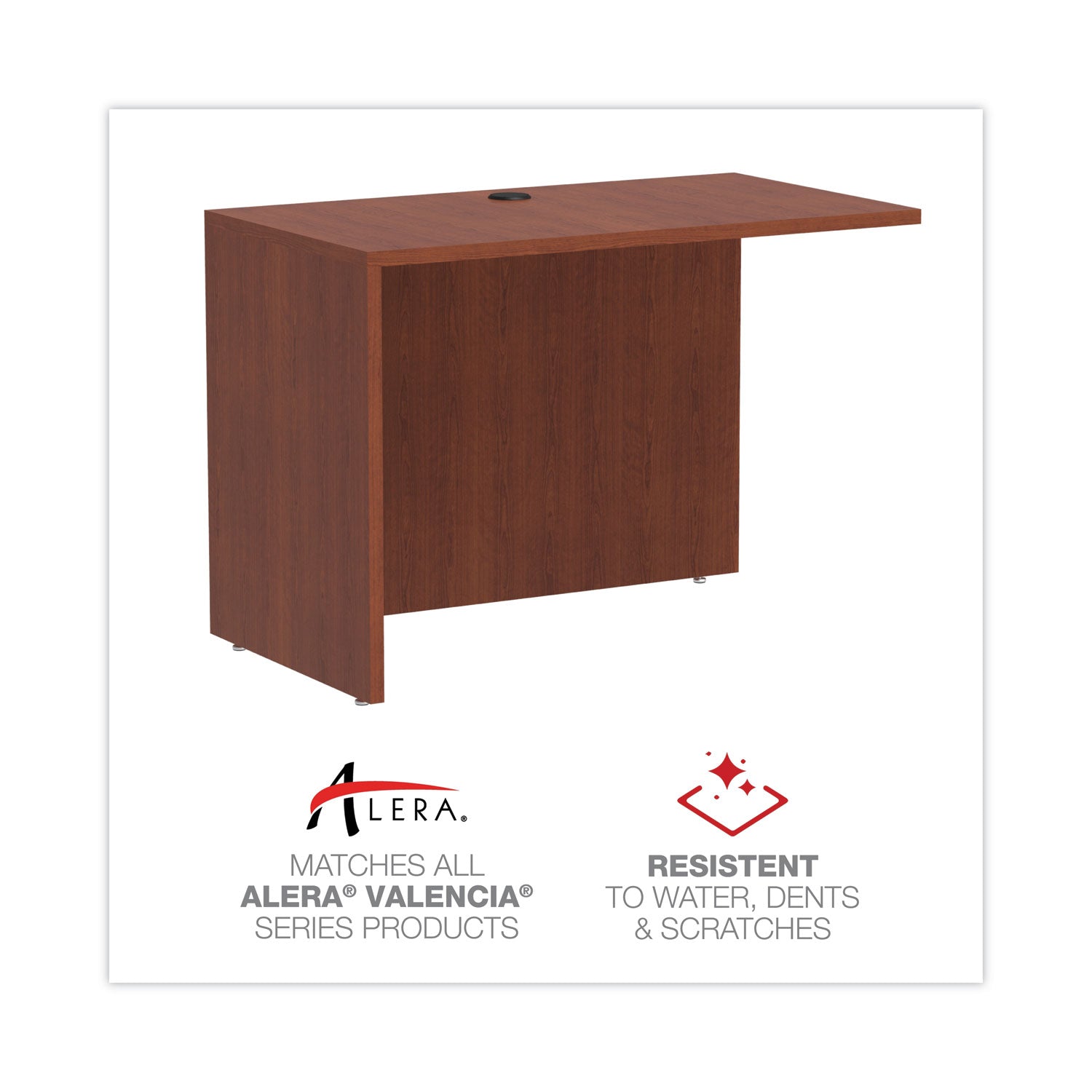 Alera® Alera Valencia Series Reversible Return/Bridge Shell, 42w x 23.63d x 29.5h, Medium Cherry