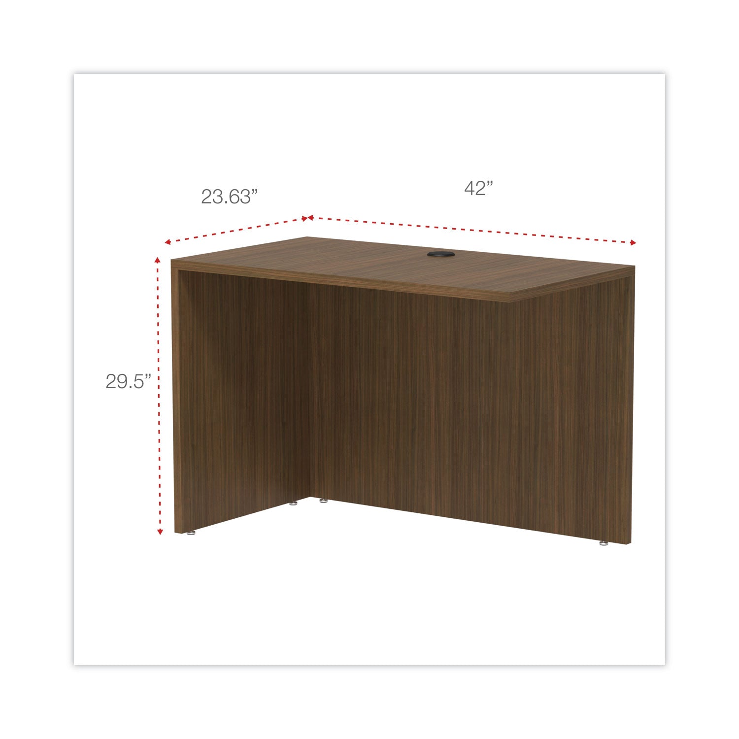 Alera® Alera Valencia Series Reversible Return/Bridge Shell, 42w x 23.63d x 29.5h, Modern Walnut