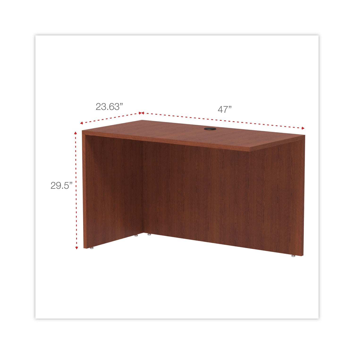 Alera® Alera Valencia Series Reversible Return/Bridge Shell, 47.25w x 23.63d x 29.5h, Cherry