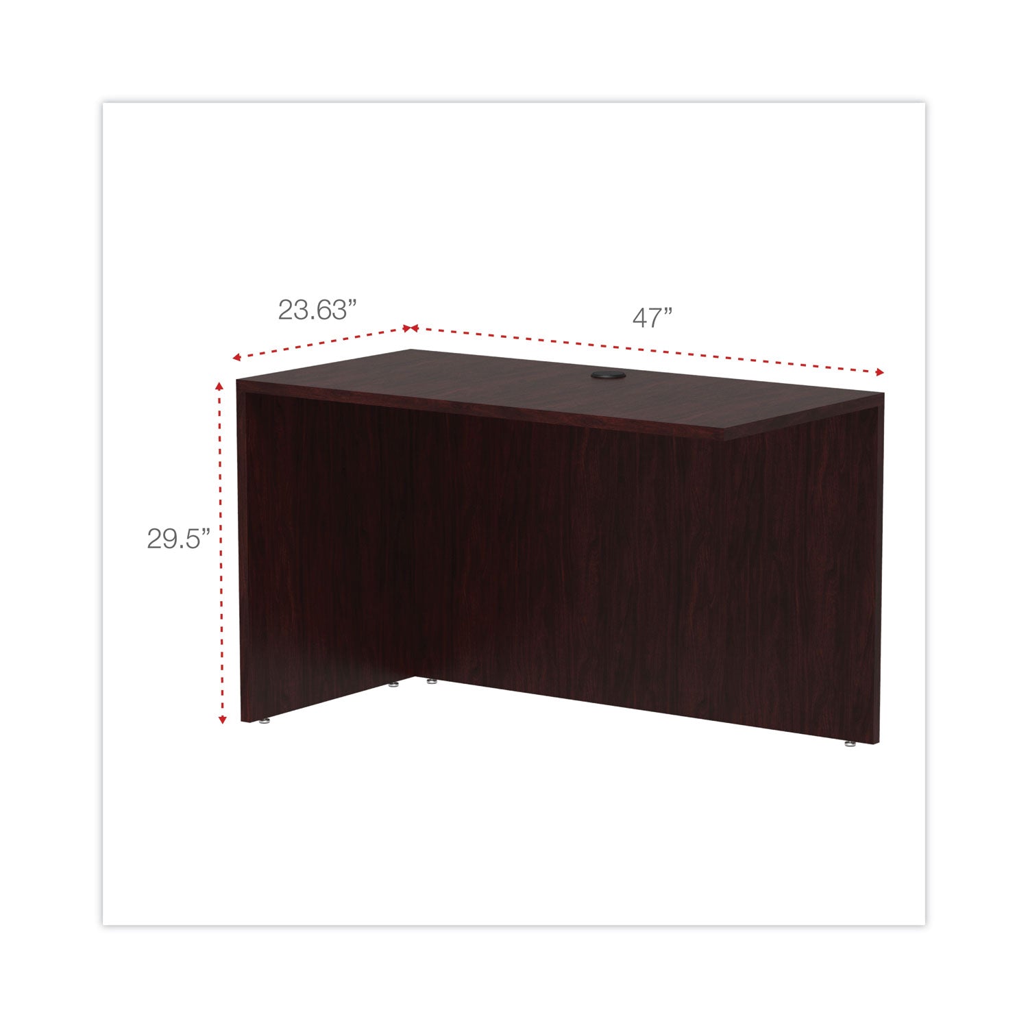 Alera® Alera Valencia Series Reversible Return/Bridge Shell, 47.25w x 23.63d x 29.5h, Mahogany