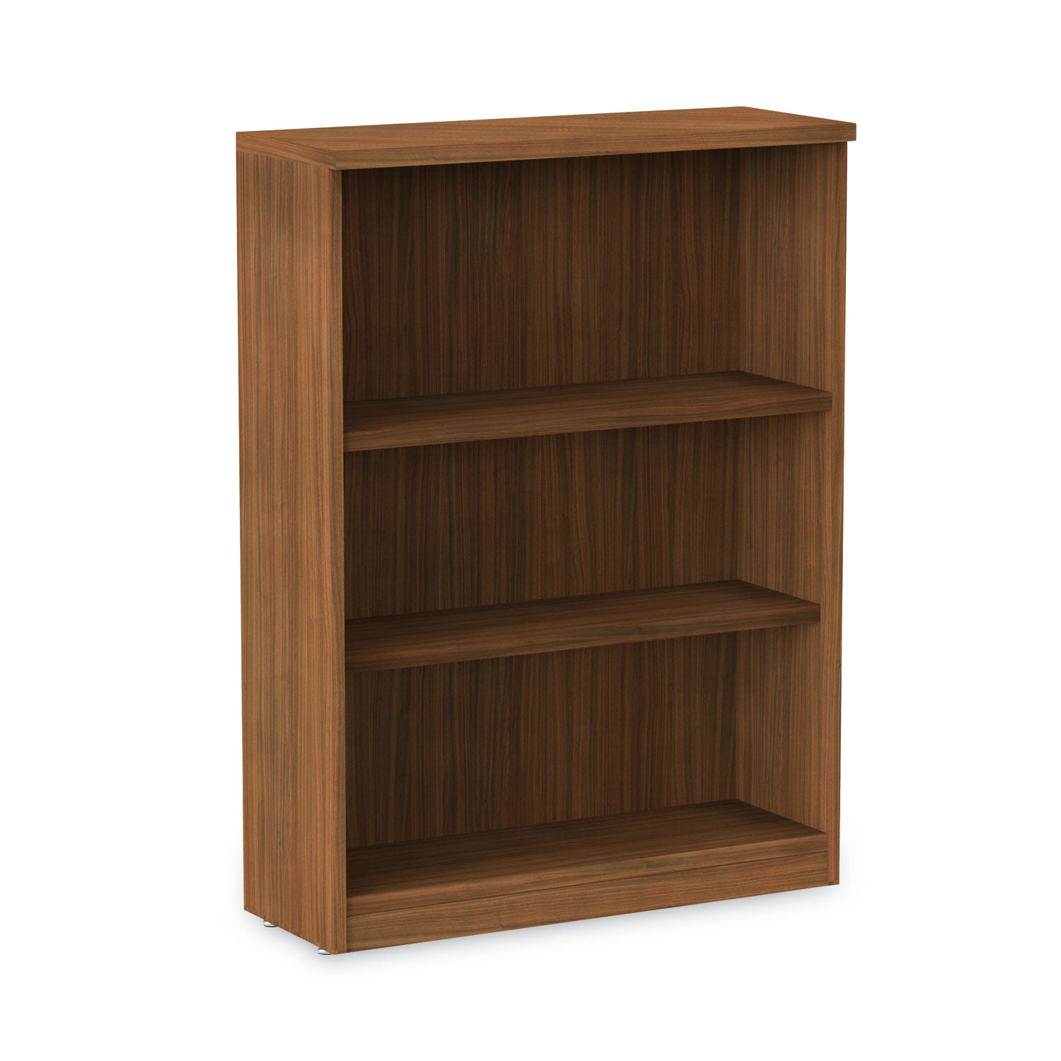 Alera Valencia Series Bookcase, Three-Shelf, 31.75w x 14d x 39.38h, Modern Walnut