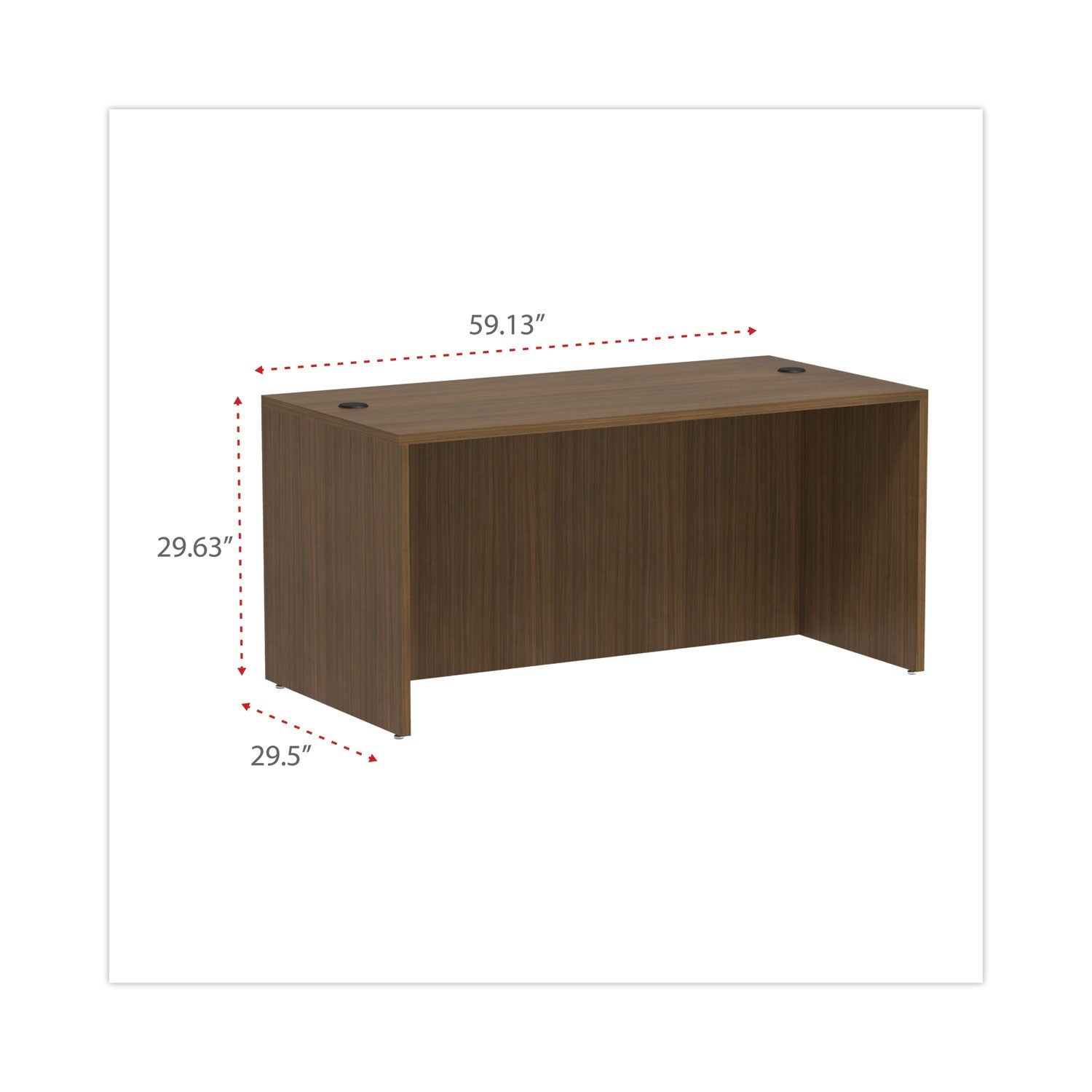 Alera® Alera Valencia Series Straight Front Desk Shell, 59.13" x 29.5" x 29.63", Modern Walnut