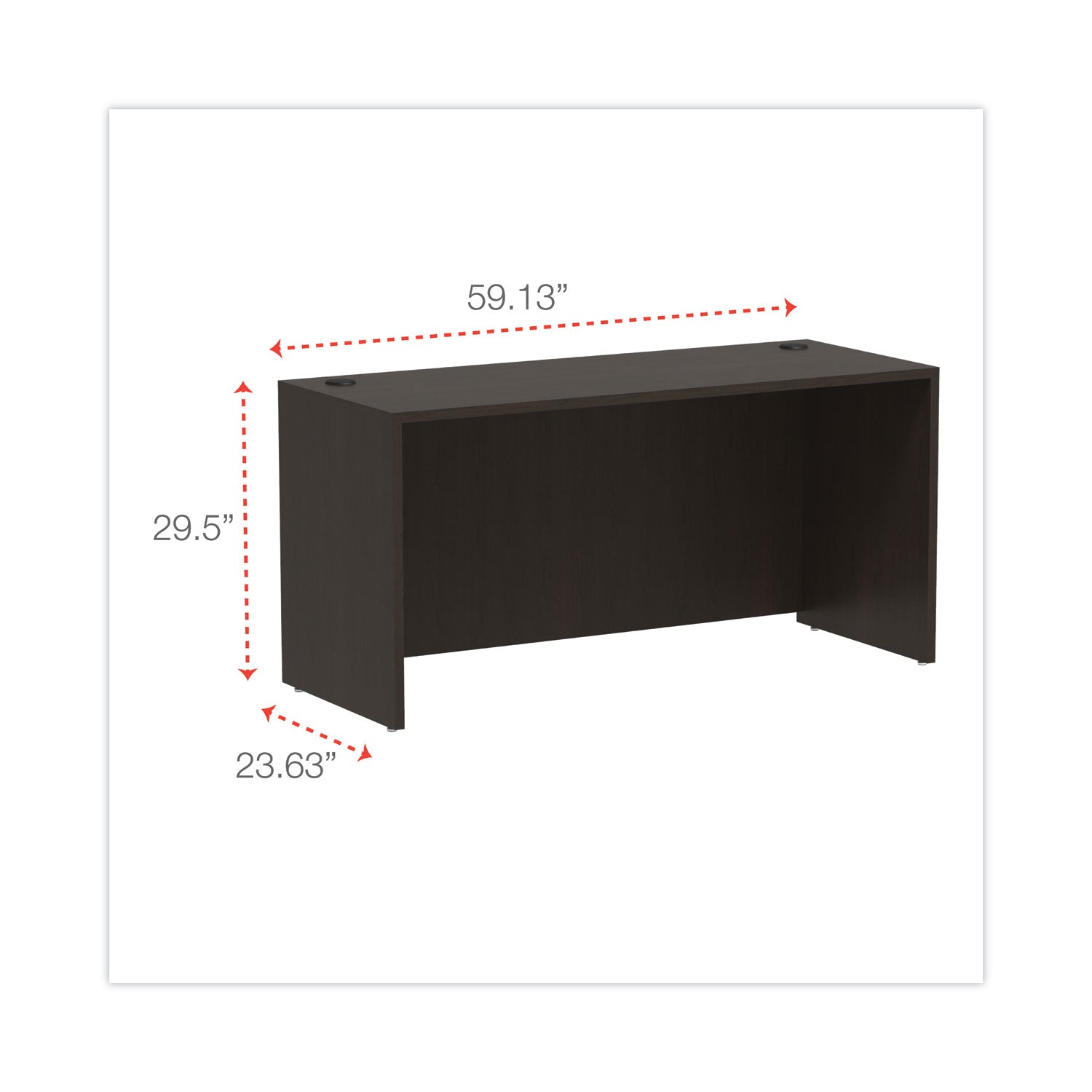 Alera® Alera Valencia Series Credenza Shell, 59.13w x 23.63d x 29.5h, Espresso