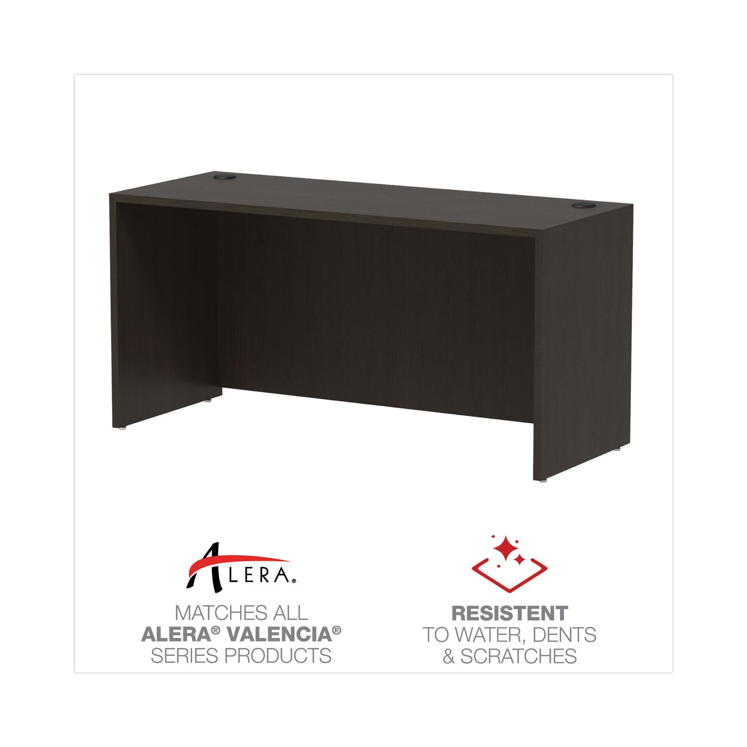 Alera® Alera Valencia Series Credenza Shell, 59.13w x 23.63d x 29.5h, Espresso