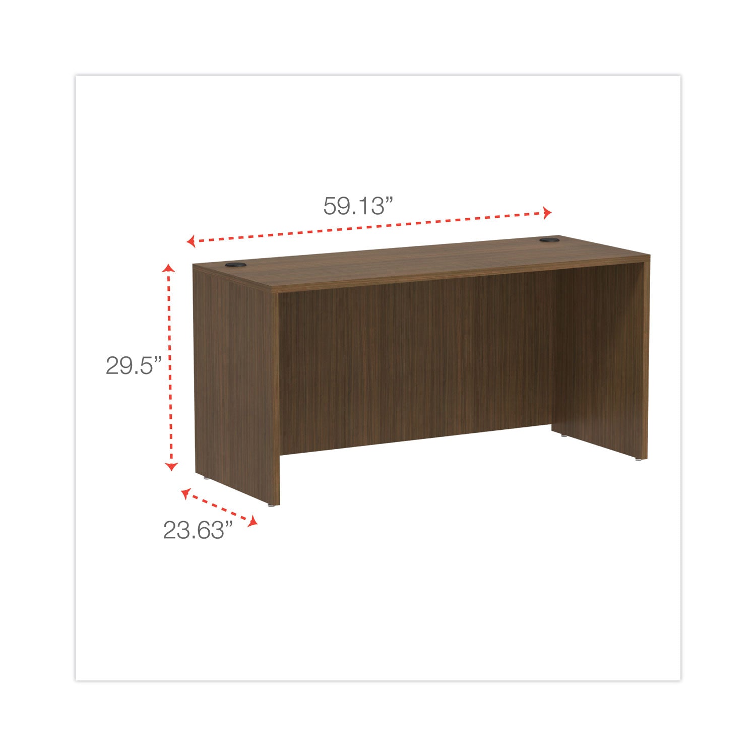 Alera® Alera Valencia Series Credenza Shell, 59.13w x 23.63d x 29.5h, Modern Walnut