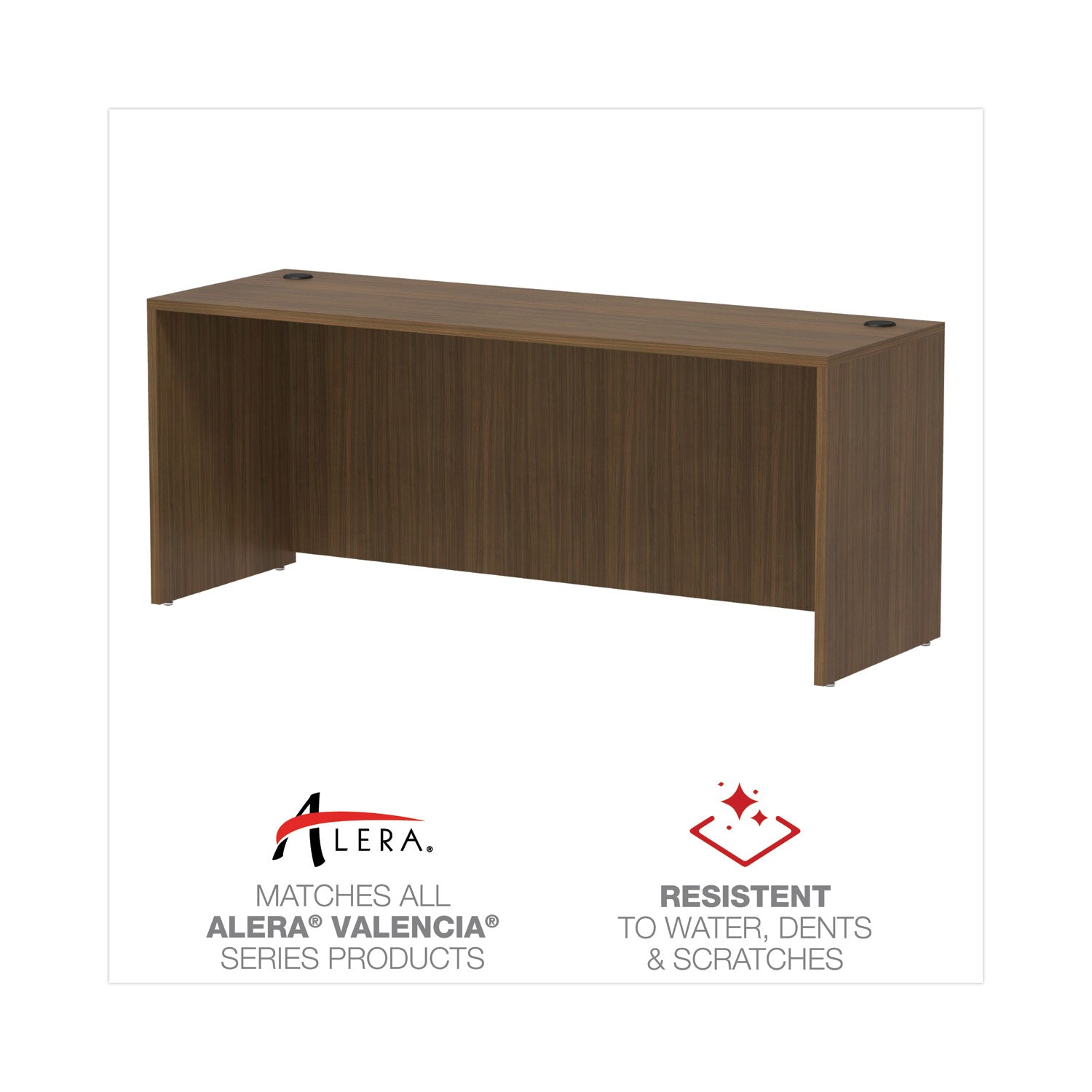 Alera® Alera Valencia Series Credenza Shell, 70.88w x 23.63d x 29.5h, Modern Walnut