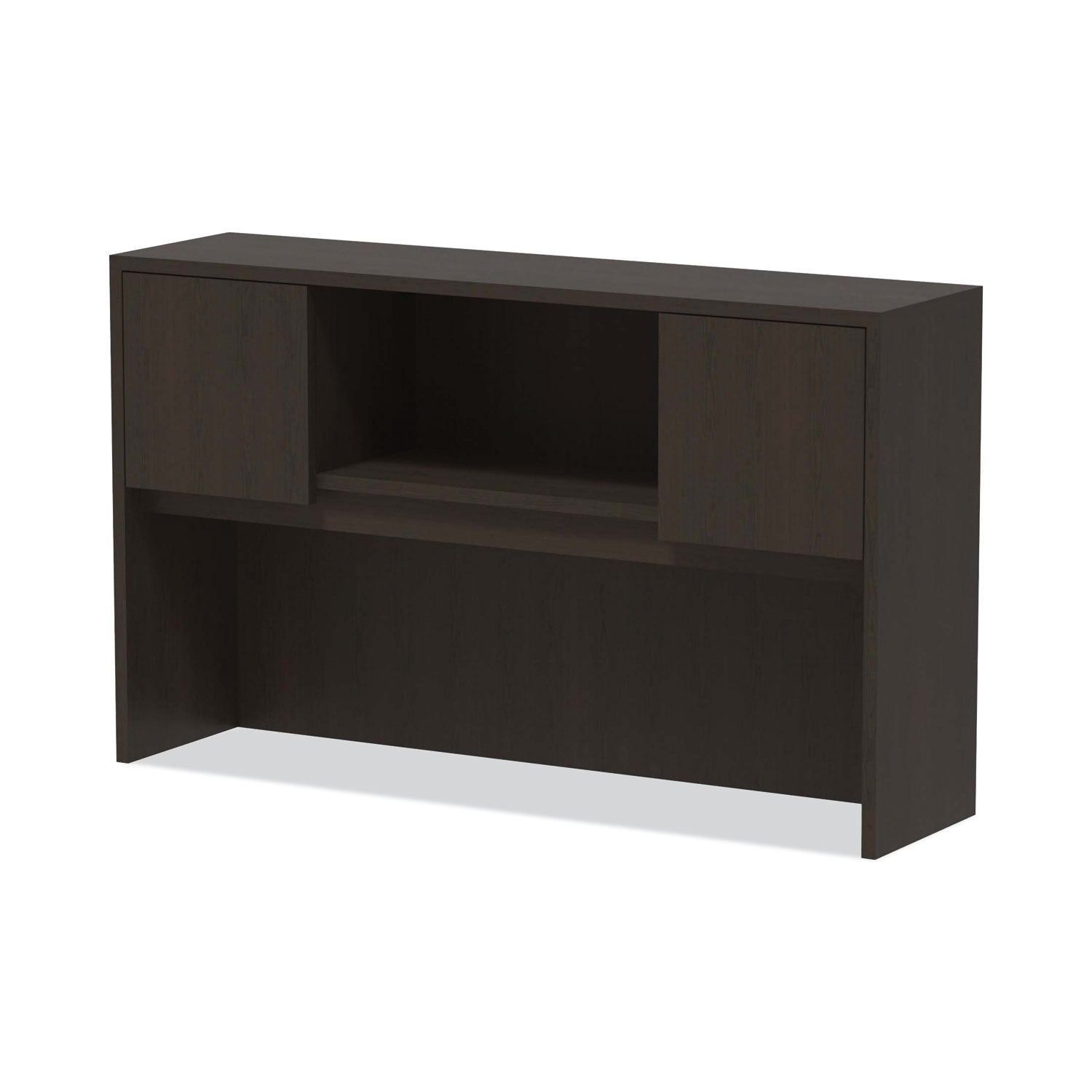 Alera® Alera Valencia Series Hutch with Doors, 4 Compartments, 58.88w x 15d x 35.38h, Espresso