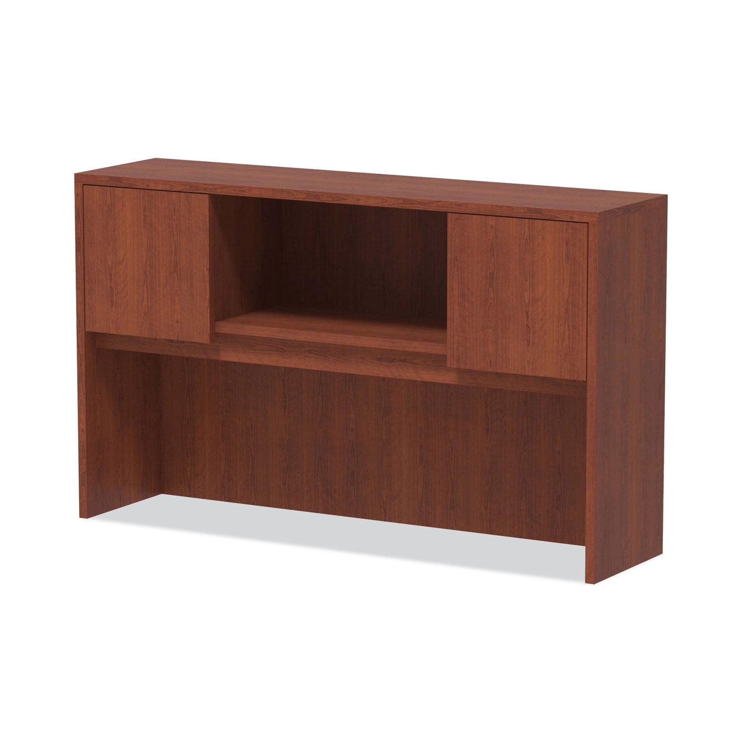 Alera® Alera Valencia Series Hutch with Doors, 4 Compartments, 58.88w x 15d x 35.38h, Medium Cherry