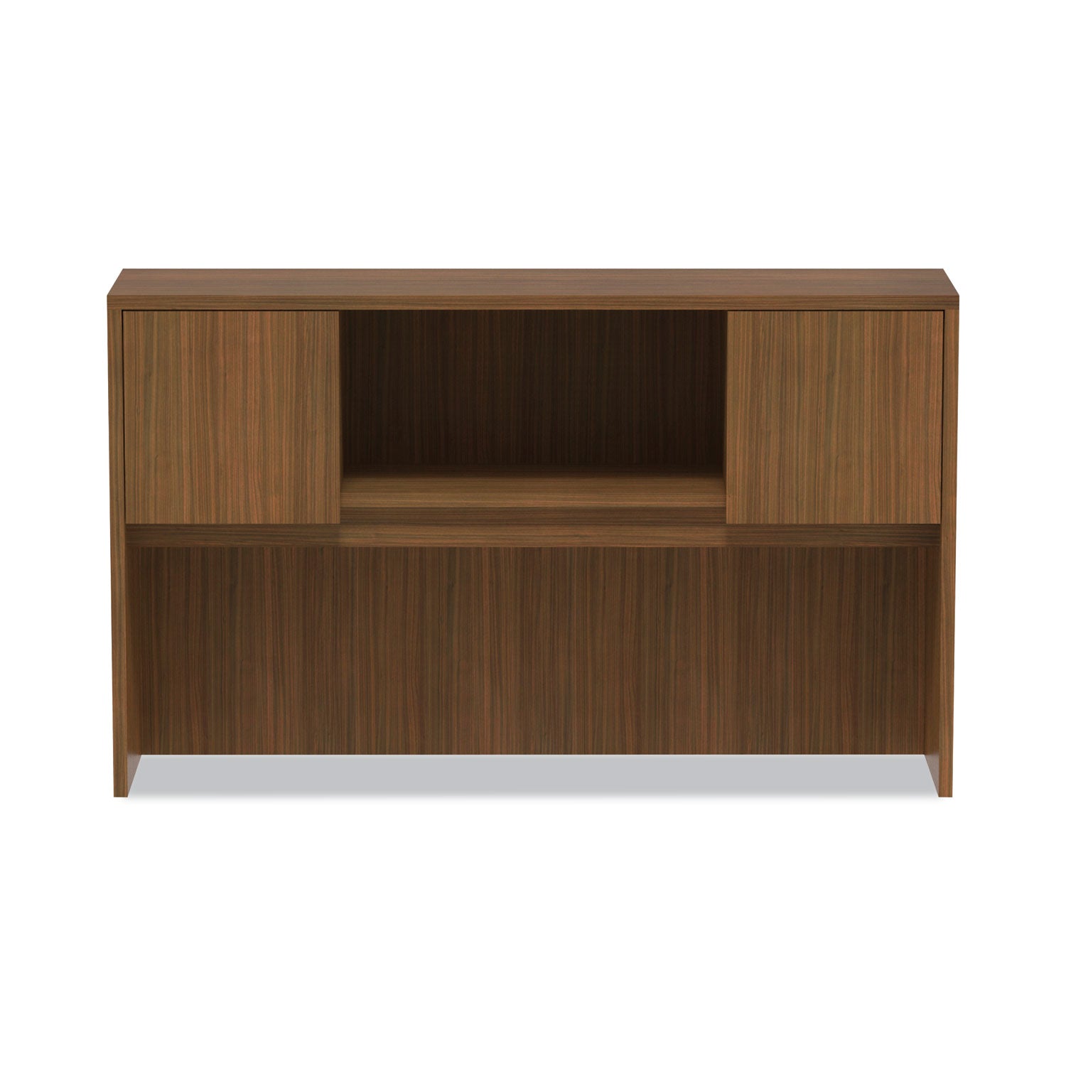 Alera® Alera Valencia Series Hutch with Doors, 4 Compartments, 58.88w x 15d x 35.38h, Modern Walnut