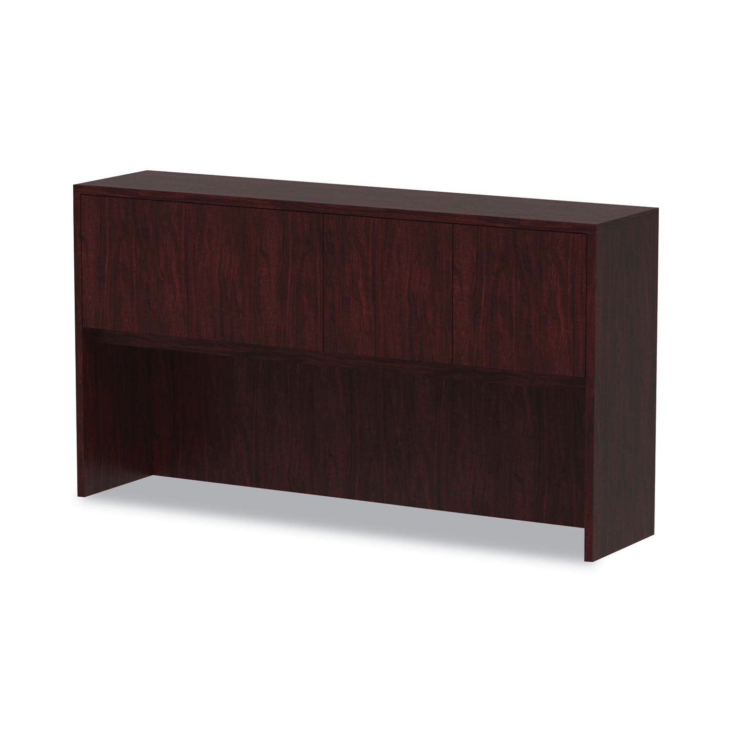 Alera® Alera Valencia Series Hutch with Doors, 4 Compartments, 64.75w x 15d x 35.38h, Mahogany