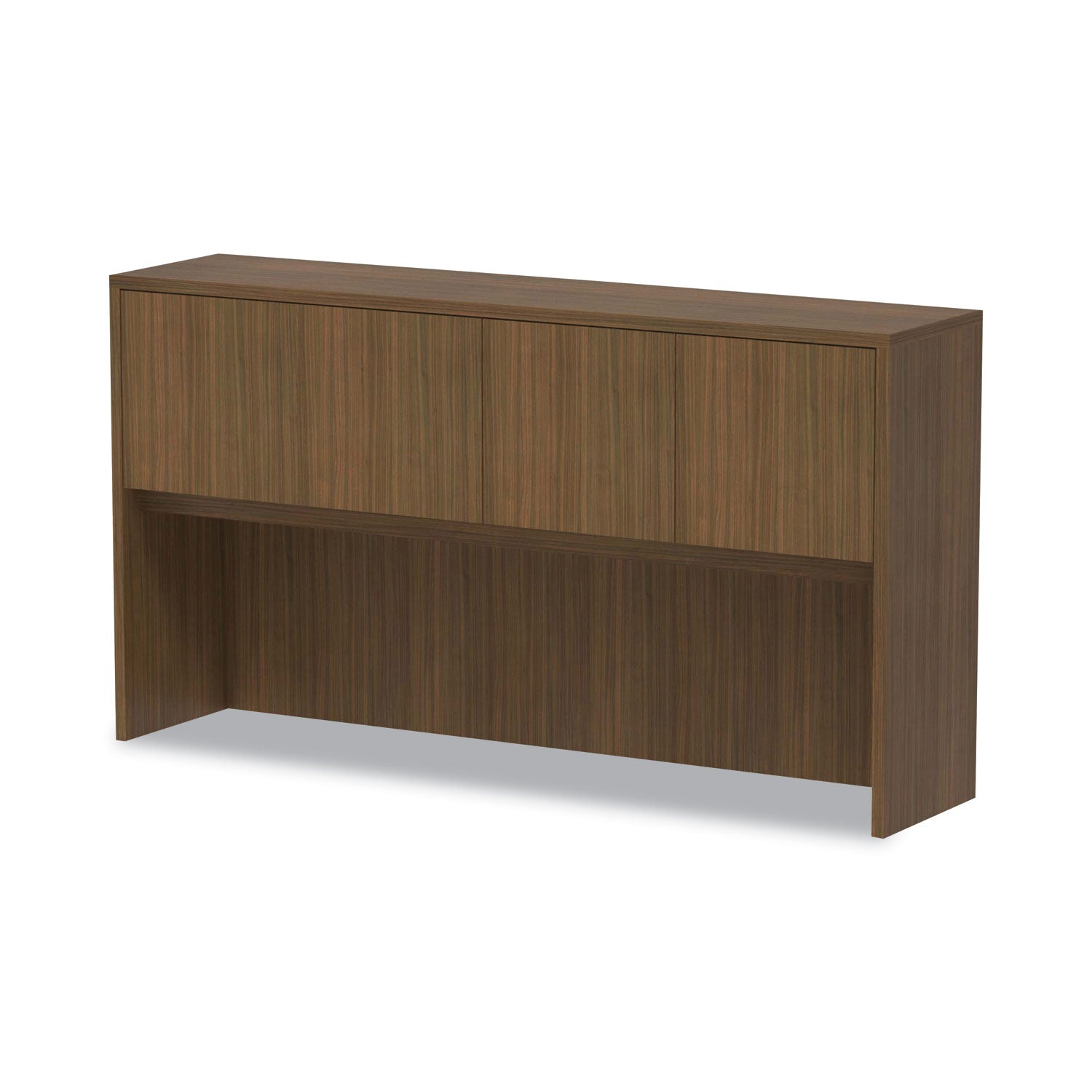 Alera® Alera Valencia Series Hutch with Doors, 4 Compartments, 64.75w x 15d x 35.38h, Modern Walnut