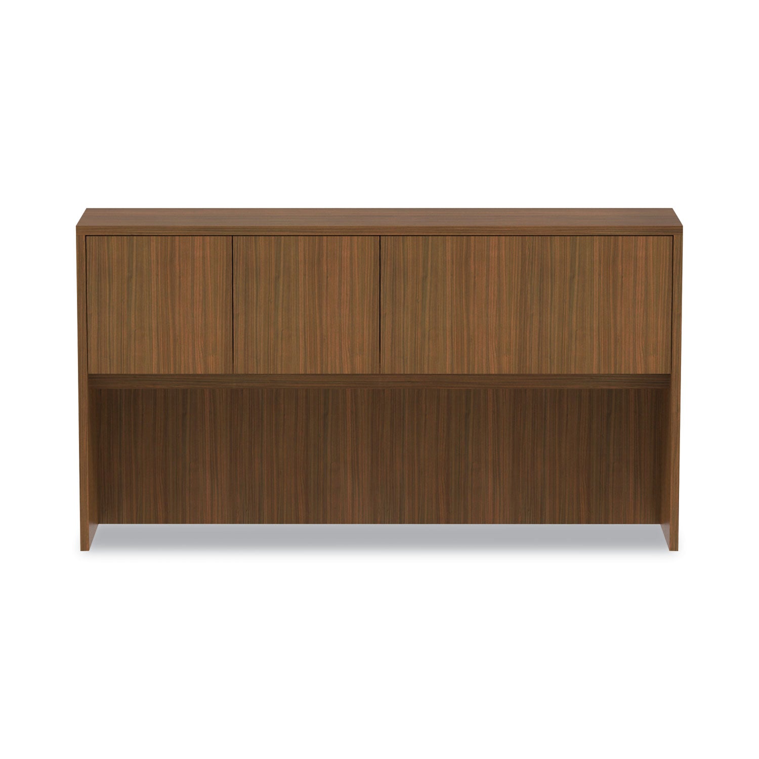 Alera® Alera Valencia Series Hutch with Doors, 4 Compartments, 64.75w x 15d x 35.38h, Modern Walnut