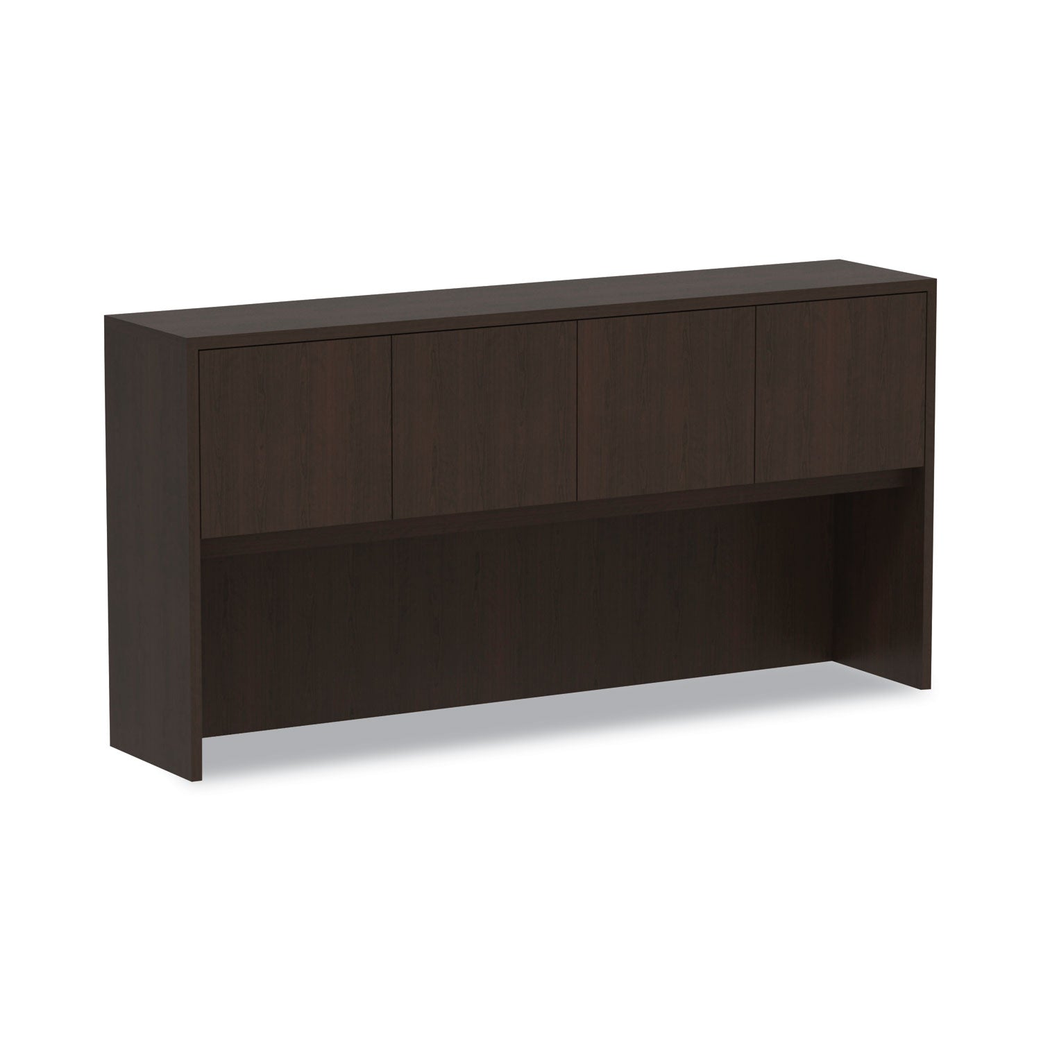 Alera Valencia Series Hutch with Doors, 4 Compartments, 70.63w x 15d x 35.38h, Espresso