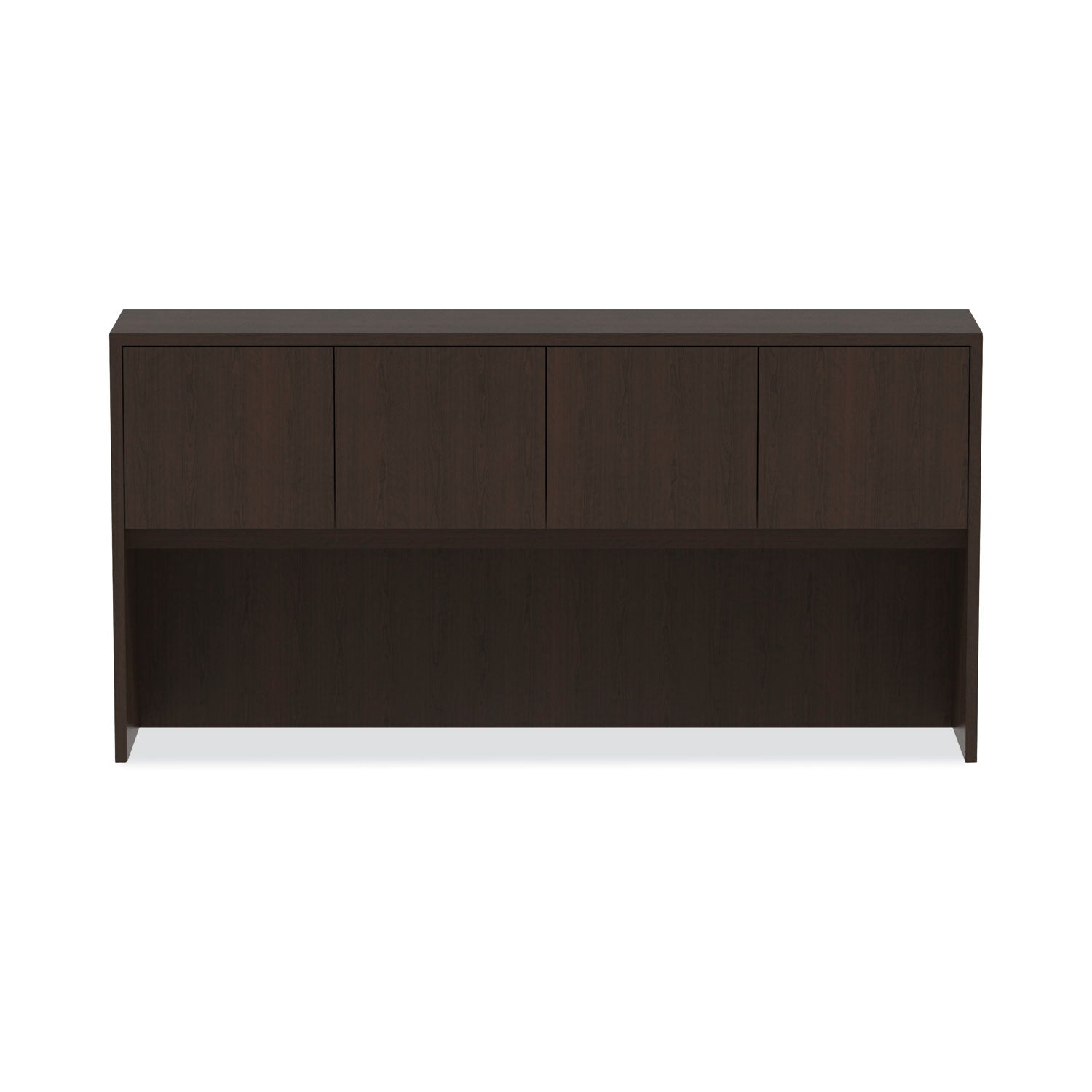 Alera® Alera Valencia Series Hutch with Doors, 4 Compartments, 70.63w x 15d x 35.38h, Espresso