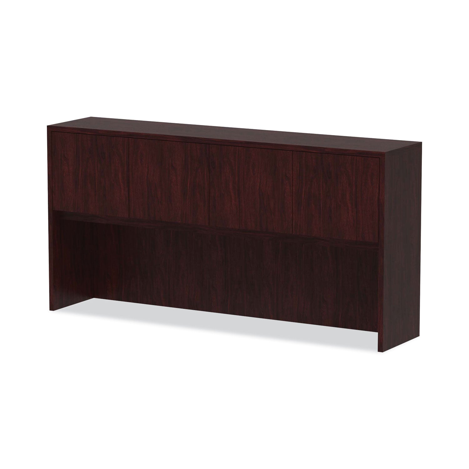 Alera® Alera Valencia Series Hutch with Doors, 4 Compartments, 70.63w x 15d x 35.38h, Mahogany