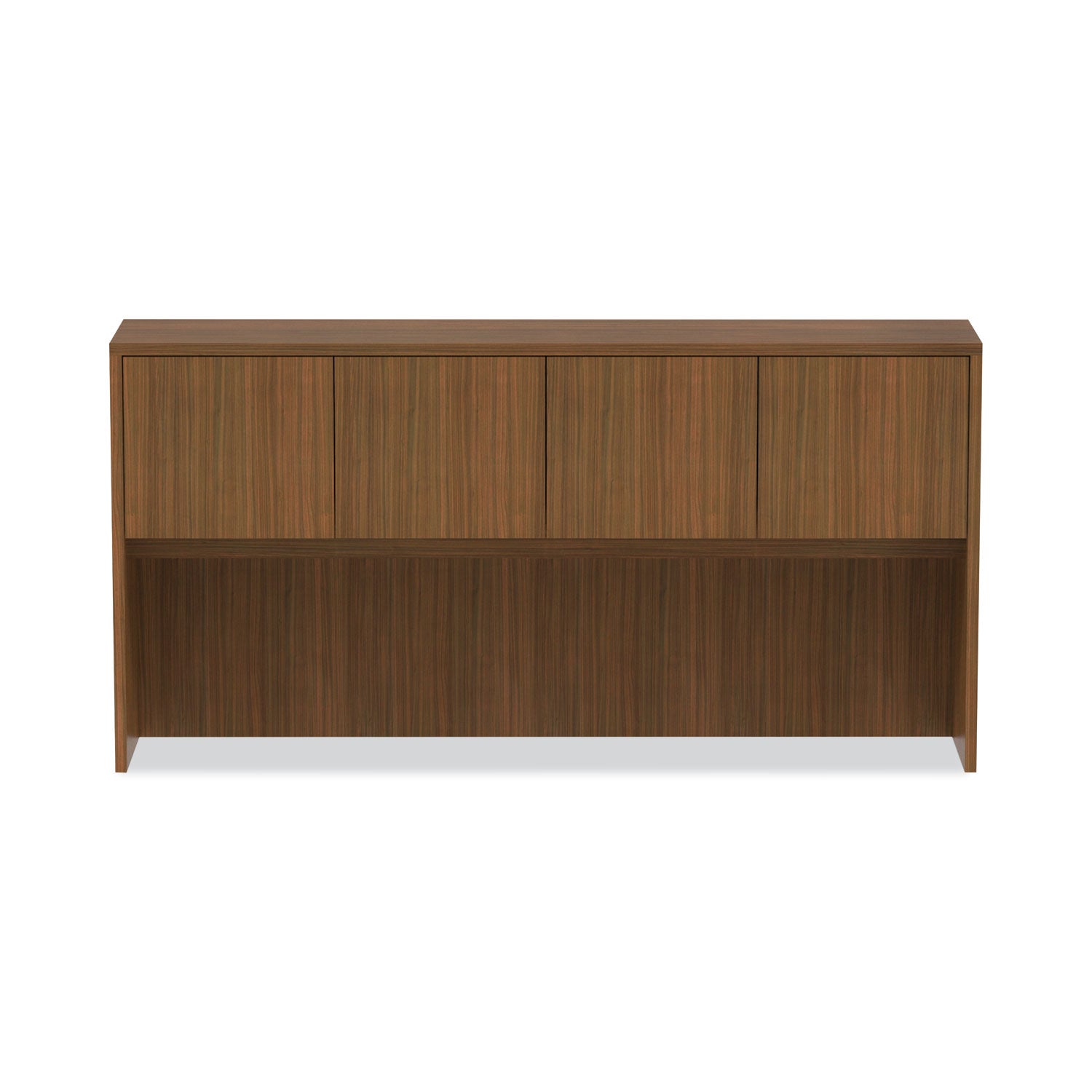 Alera® Alera Valencia Series Hutch with Doors, 4 Compartments, 70.63w x 15d x 35.38h, Modern Walnut