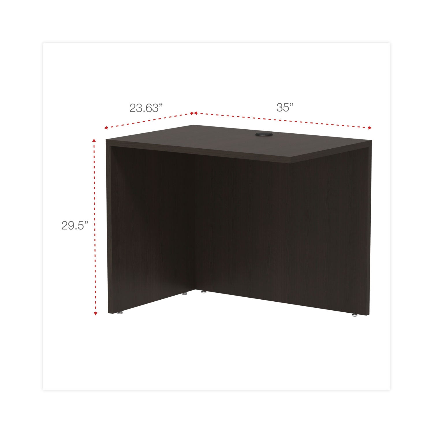 Alera® Alera Valencia Series Reversible Return/Bridge Shell, 35w x 23.63d x 29.5h, Espresso