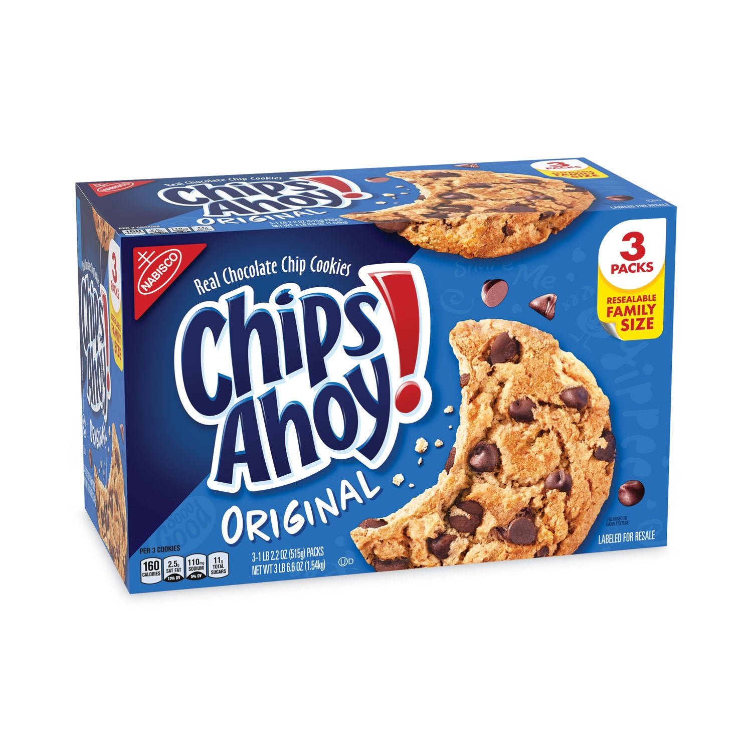 Nabisco® Chips Ahoy Chocolate Chip Cookies, 3 Resealable Bags, 3 lb 6.6 oz Box