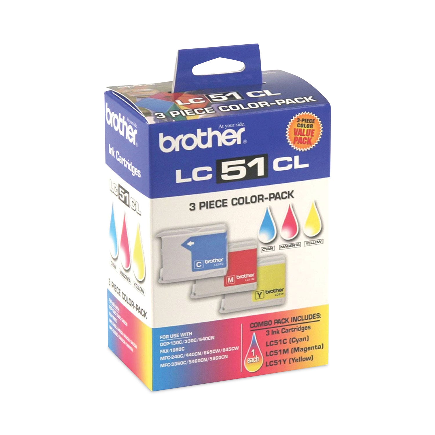 Brother LC513PKS Innobella Ink, 400 Page-Yield, Cyan/Magenta/Yellow