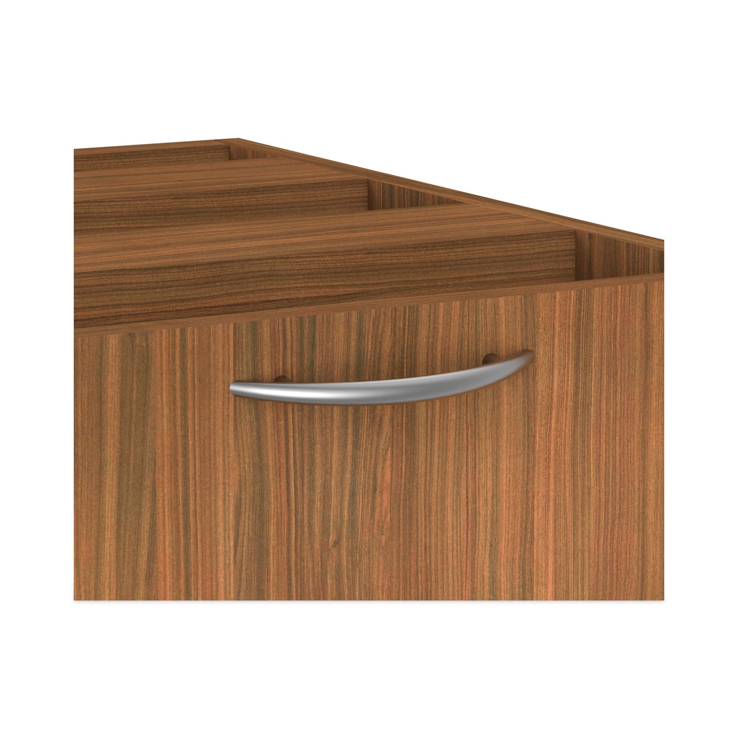 Alera® Alera Valencia Series Full Pedestal File, Left/Right, 3-Drawer: Box/Box/File, Legal/Letter, Modern Walnut,15.63 x 20.5 x 28.5