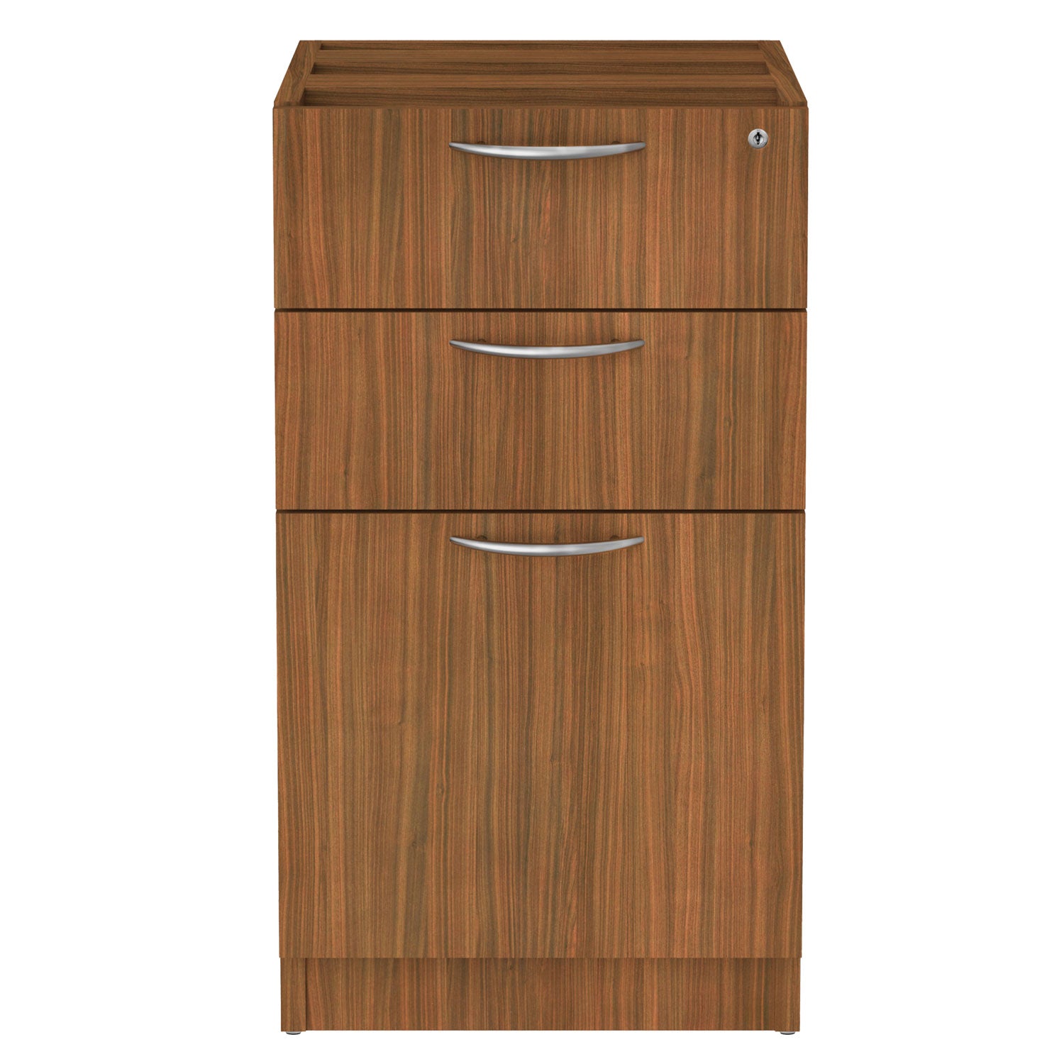 Alera Valencia Series Full Pedestal File, Left/Right, 3-Drawer: Box/Box/File, Legal/Letter, Modern Walnut,15.63 x 20.5 x 28.5