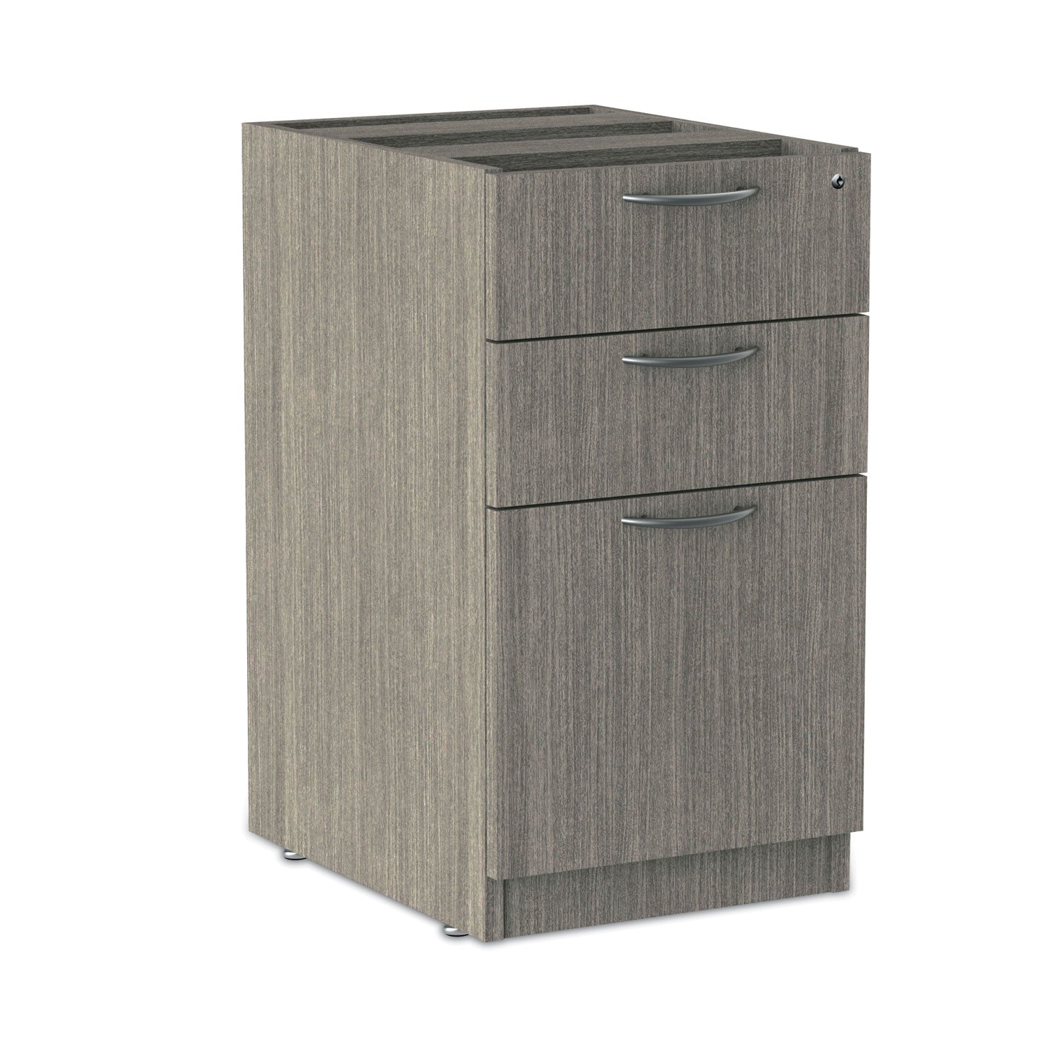 Alera® Alera Valencia Series Full Pedestal File, Left/Right, 3-Drawers: Box/Box/File, Legal/Letter, Gray, 15.63" x 20.5" x 28.5"