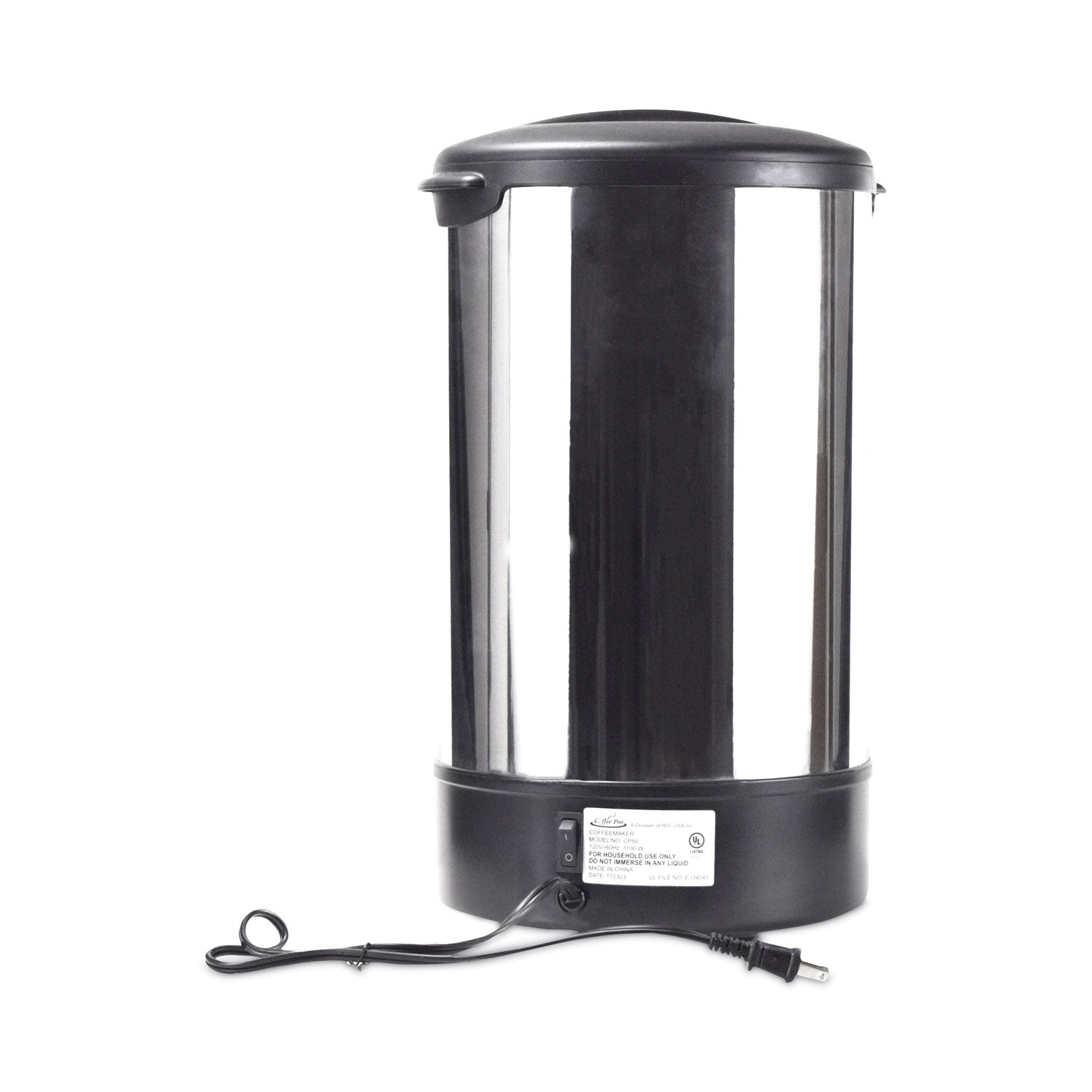 Coffee Pro 50-Cup Percolating Urn, Stainless Steel