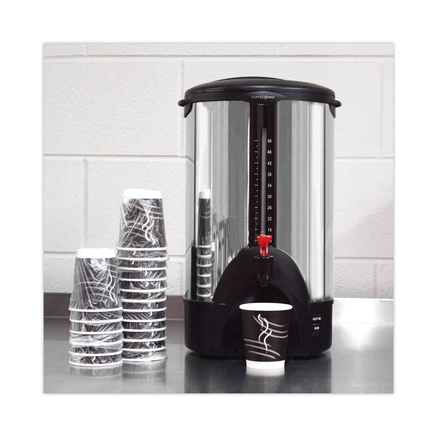 Coffee Pro 50-Cup Percolating Urn, Stainless Steel