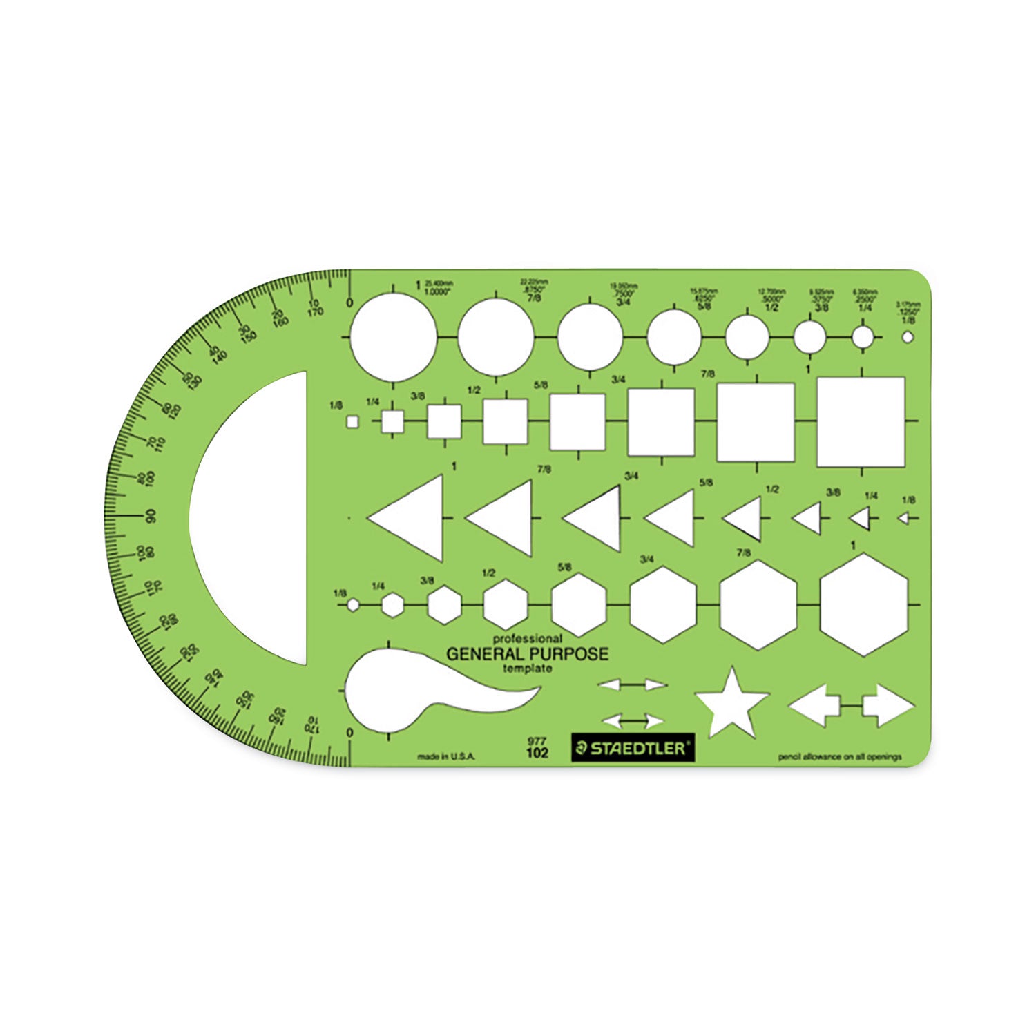 Templates, 40 Geometric Shapes, 5.5 x 9.5, Green