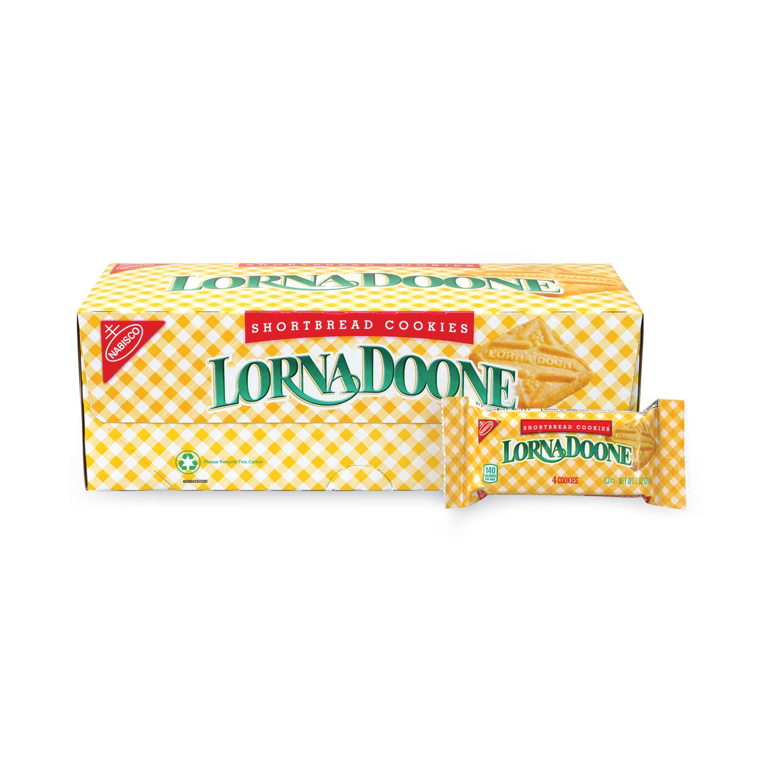 Nabisco® Lorna Doone Shortbread Cookies, 1 oz Packet, 120 Packets/Box, 4 Boxes/Carton