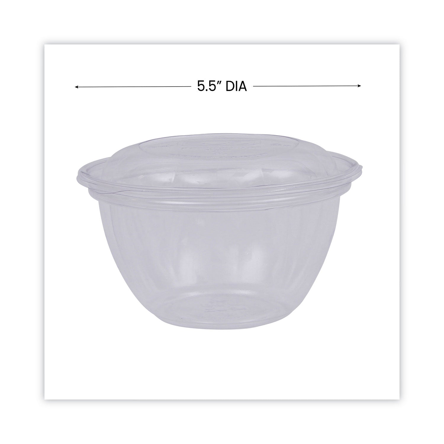 Eco-Products® Renewable and Compostable Containers, 18 oz, 5.5" Diameter x 2.3"h, Clear, Plastic, 150/Carton