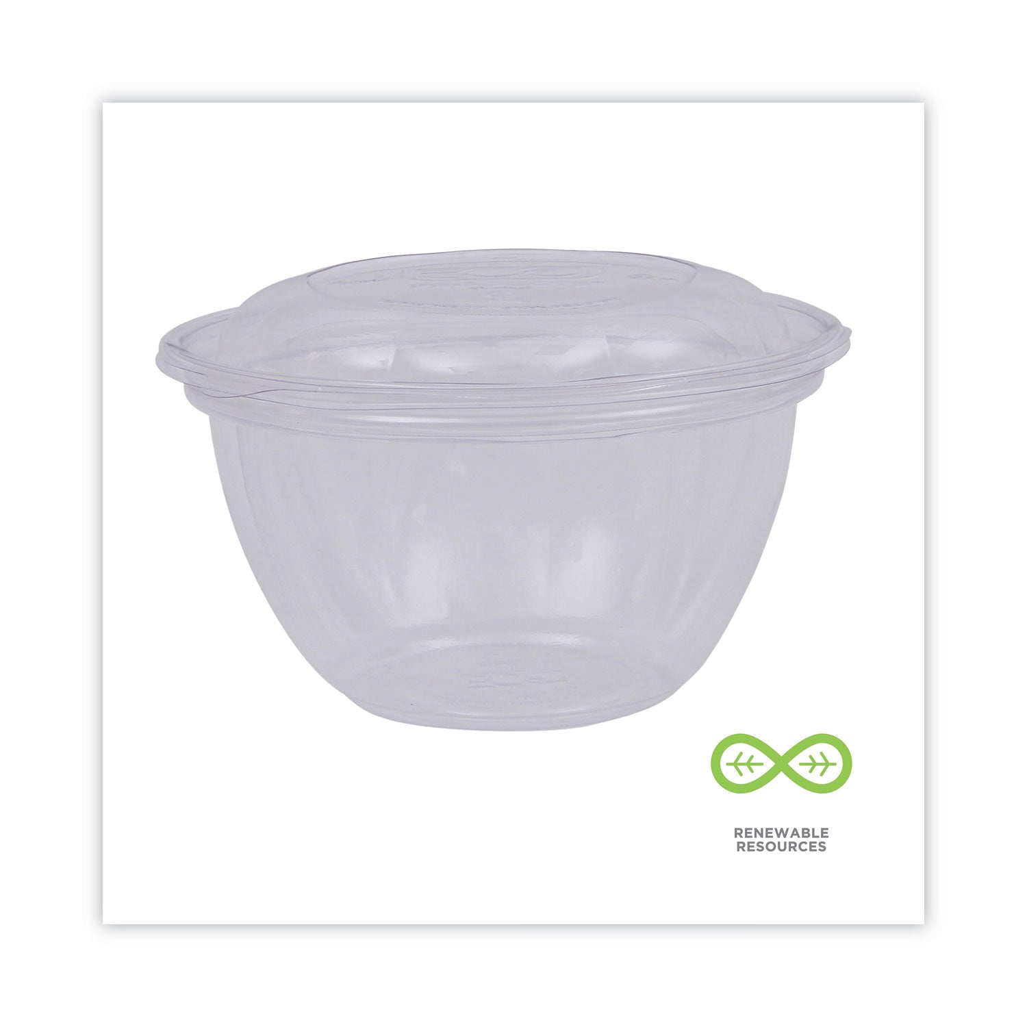 Eco-Products® Renewable and Compostable Containers, 18 oz, 5.5" Diameter x 2.3"h, Clear, Plastic, 150/Carton