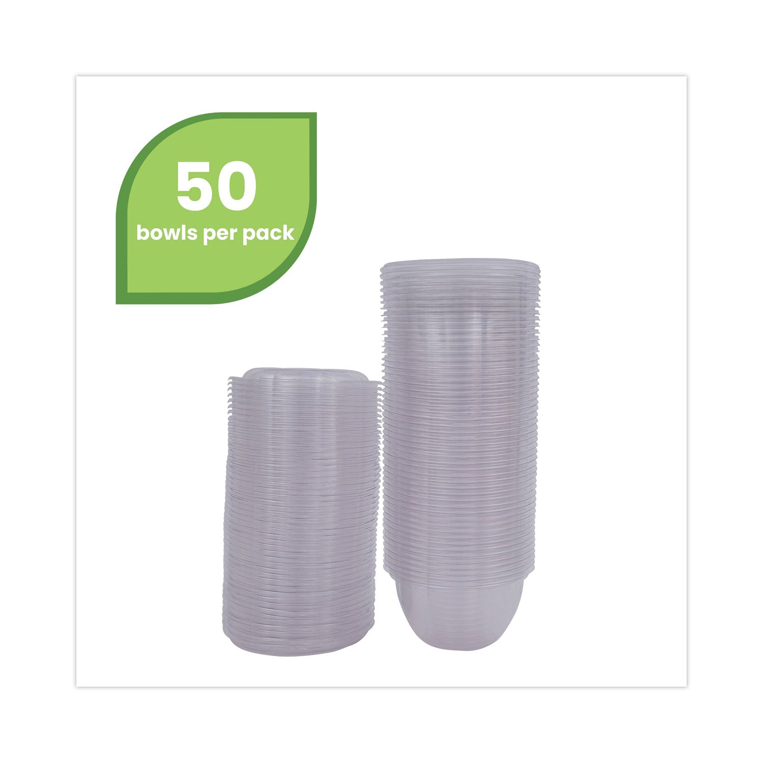 Eco-Products® Renewable and Compostable Containers, 18 oz, 5.5" Diameter x 2.3"h, Clear, Plastic, 150/Carton