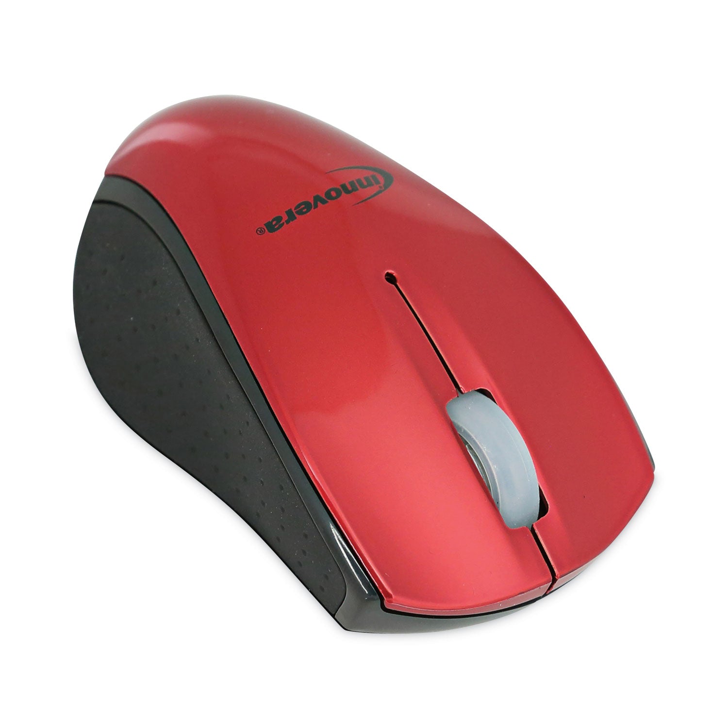 Innovera® Mini Wireless Optical Mouse, 2.4 GHz Frequency/30 ft Wireless Range, Left/Right Hand Use, Red/Black