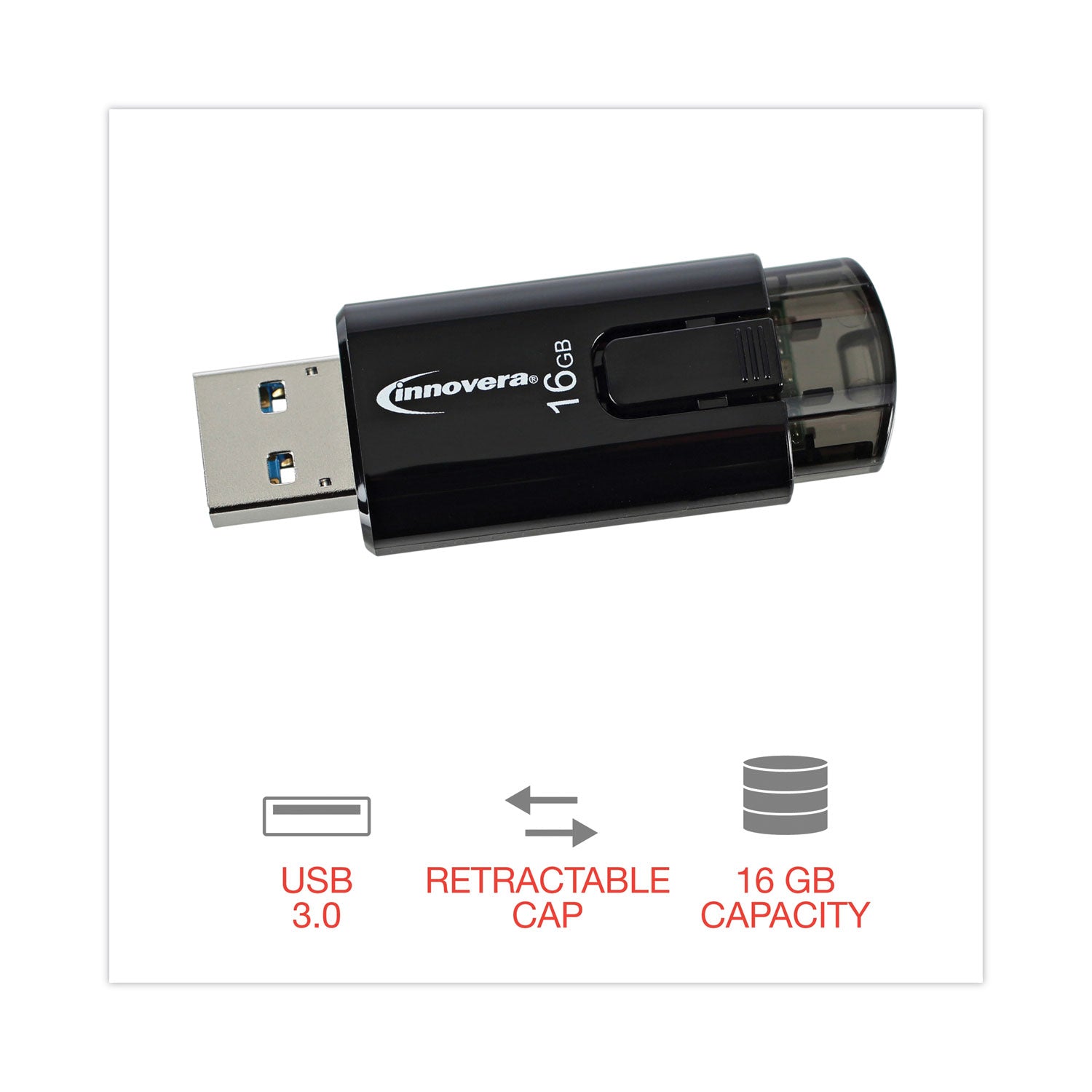 Innovera® USB 3.0 Flash Drive, 16 GB