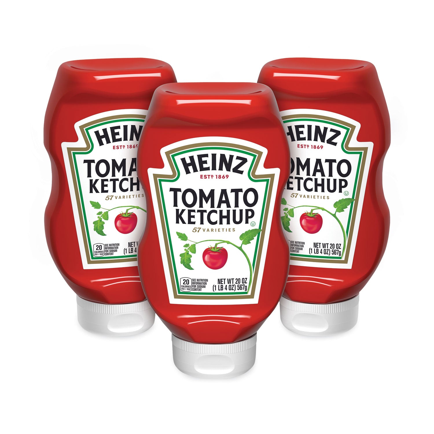 Heinz Tomato Ketchup Squeeze Bottle, 20 oz Bottle, 3/Pack