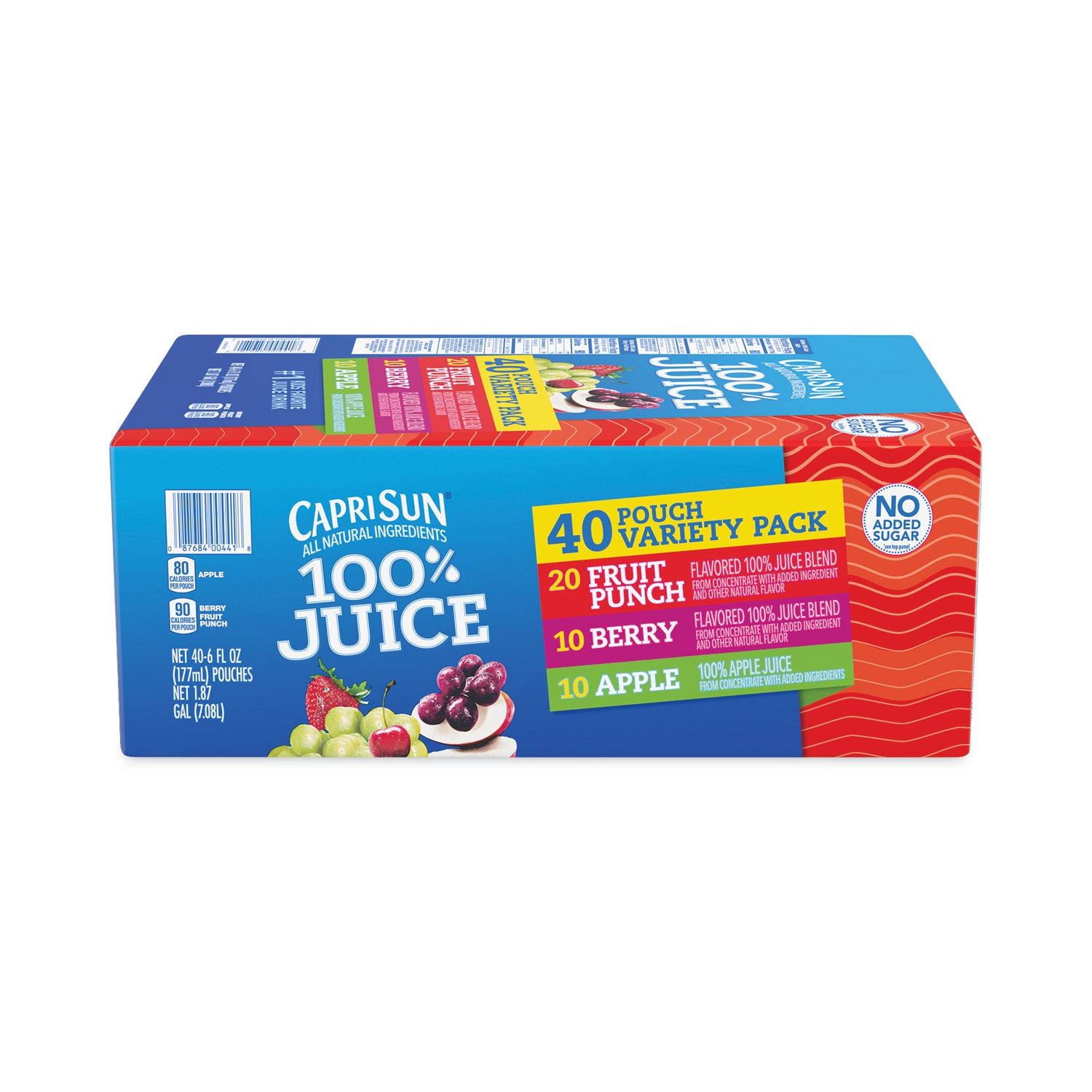 Capri Sun® 100% Juice Pouches Variety Pack, 6 oz, 40 Pouches/Carton