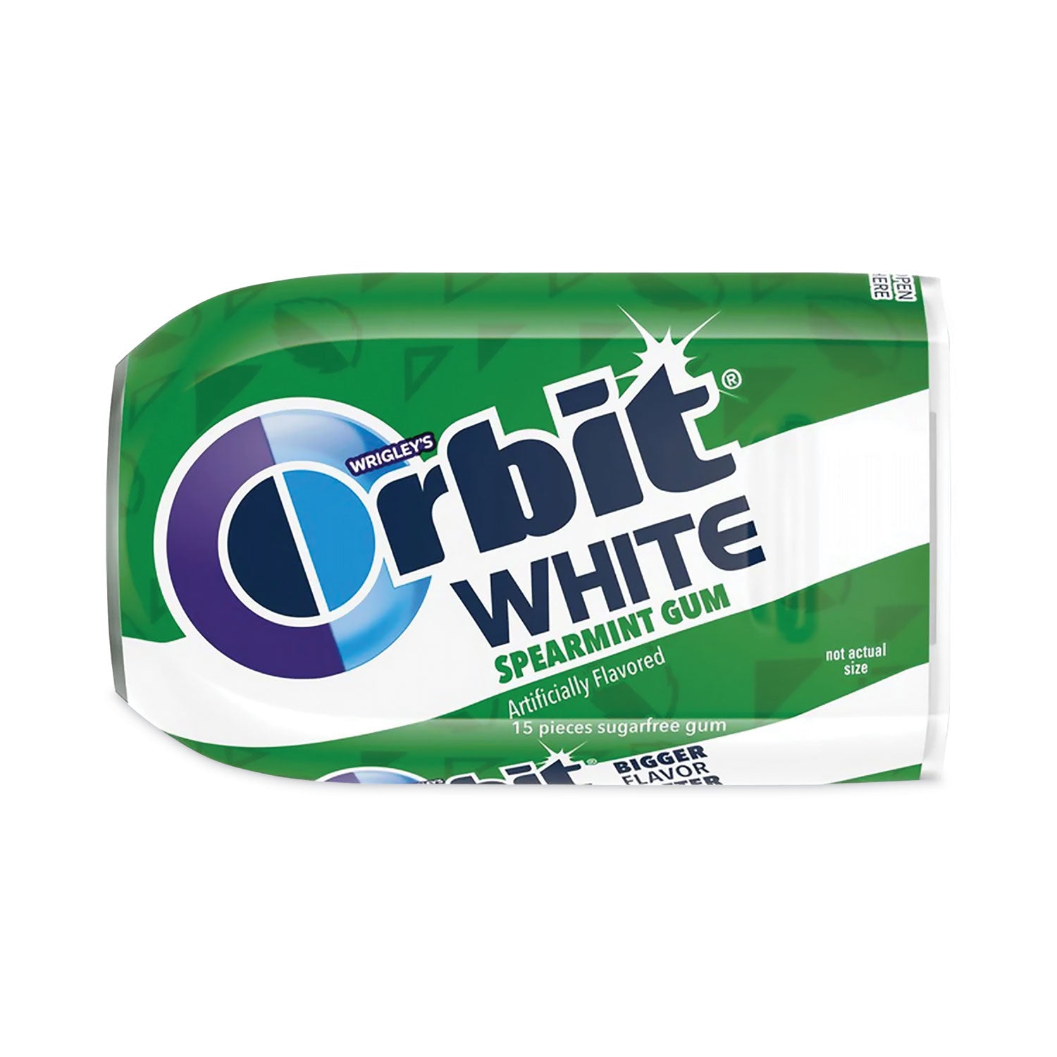 White Sugar-Free Gum, Spearmint, 15 Pieces/Pack, 9 Packs/Carton