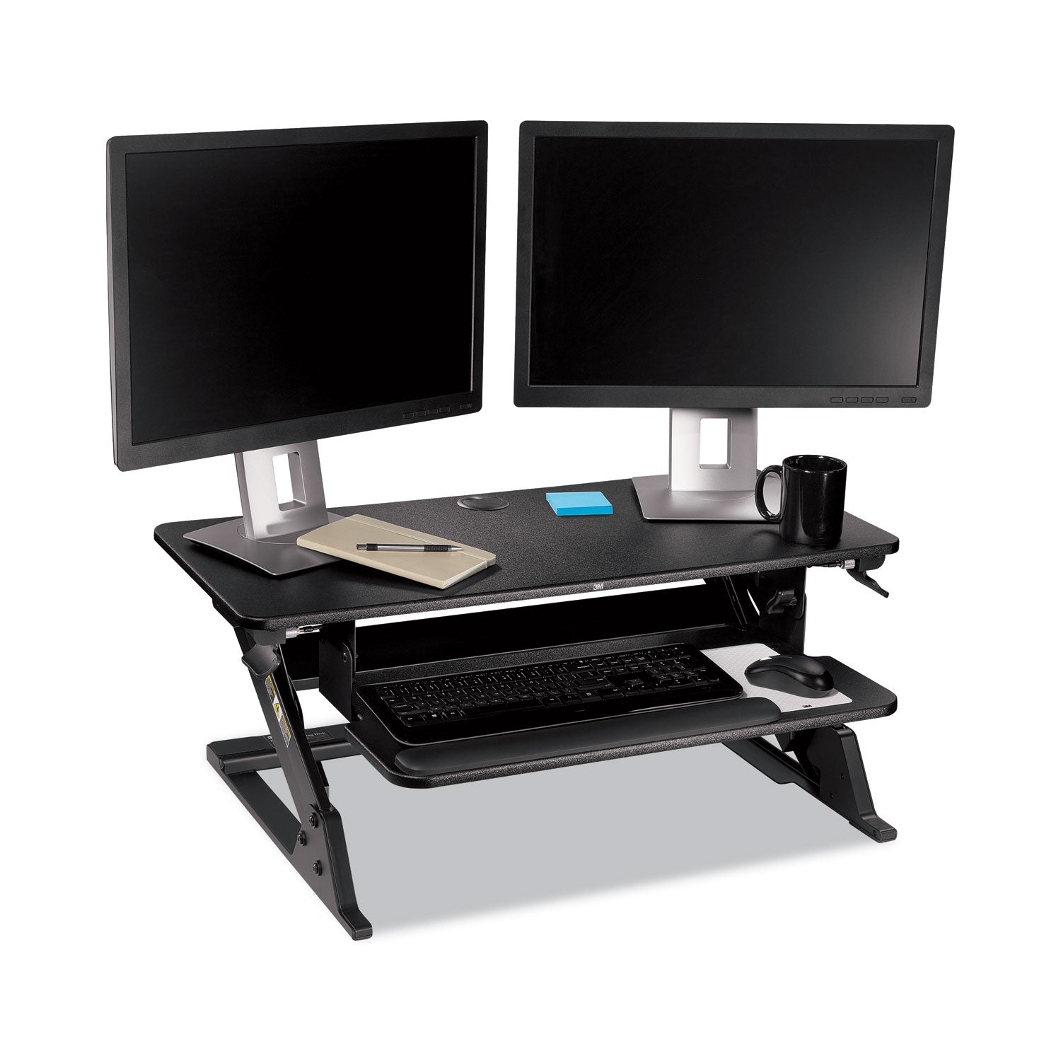 3M™ Precision Standing Desk, 35.4" x 22.2" x 6.2" to 20", Black