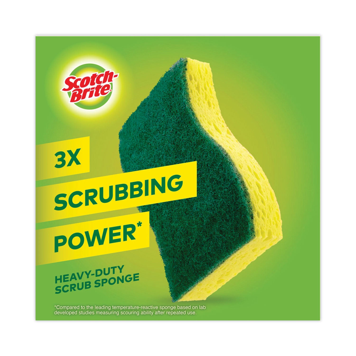 Scotch-Brite® Heavy-Duty Scrub Sponge, 4.5 X 2.7, 0.6" Thick, Yellow/green, 6/pack