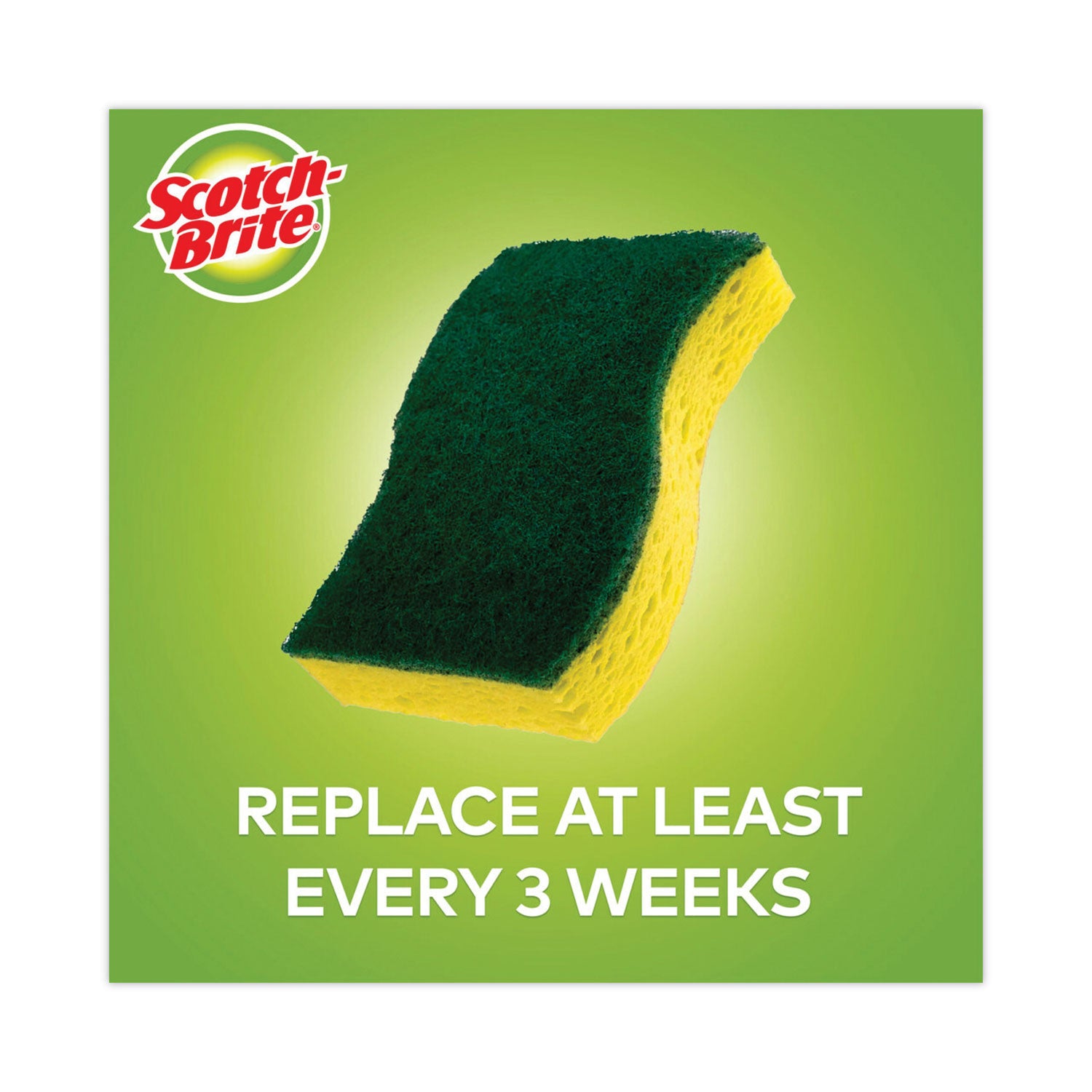 Scotch-Brite® Heavy-Duty Scrub Sponge, 4.5 X 2.7, 0.6" Thick, Yellow/green, 6/pack