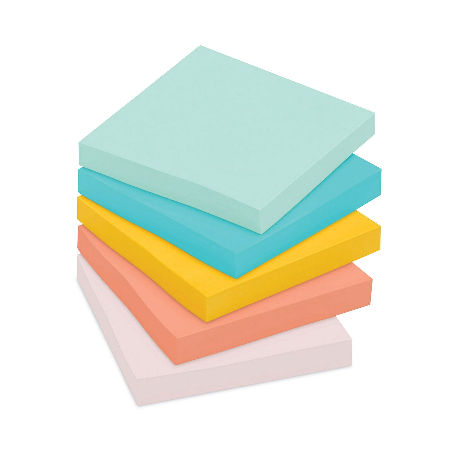 Post-it® Notes Original Pads in Beachside Cafe Collection Colors, 3" x 3", 100 Sheets/Pad, 12 Pads/Pack