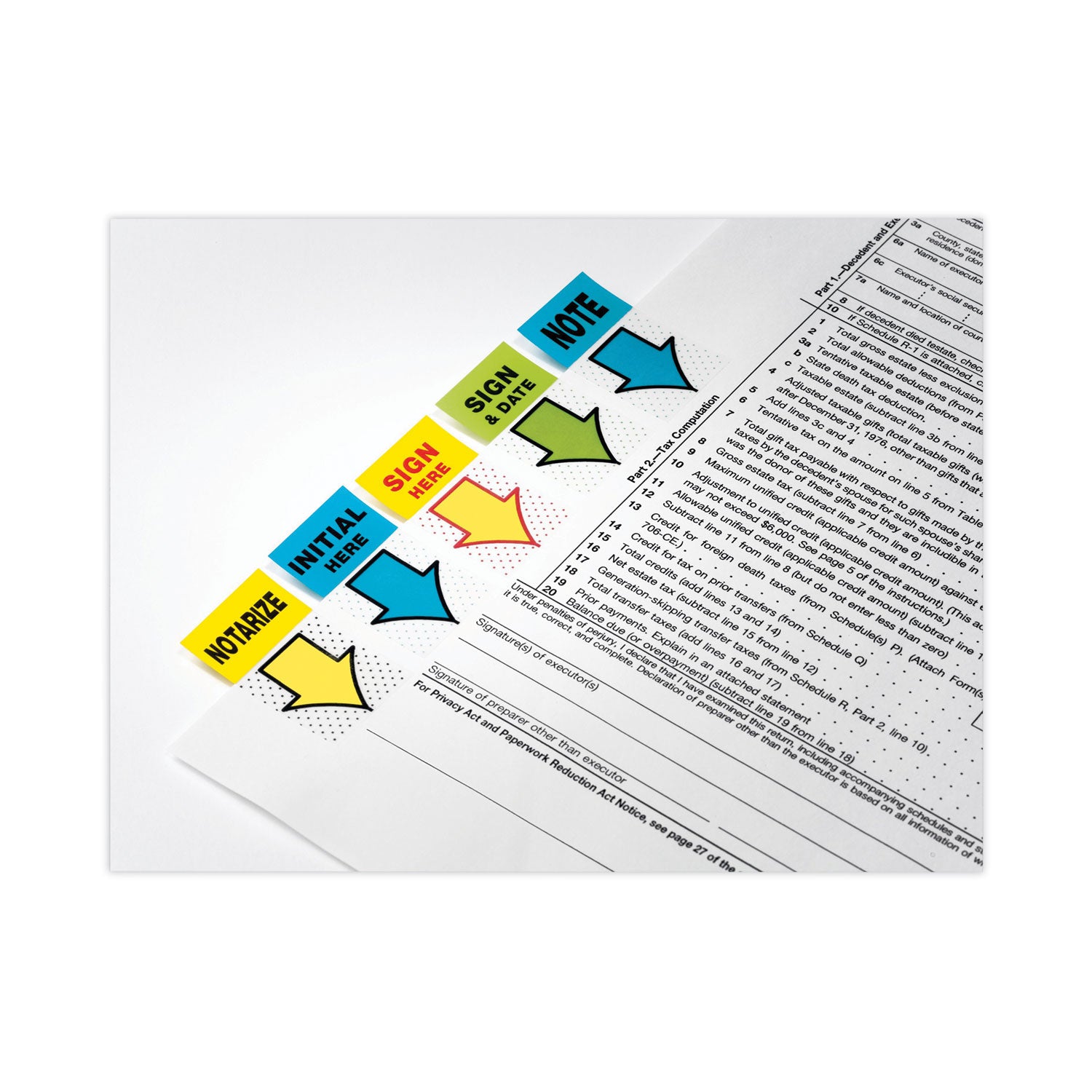 Post-it® Flags Page Flags in Dispenser, "Sign Here", Yellow, 200 Flags/Dispenser