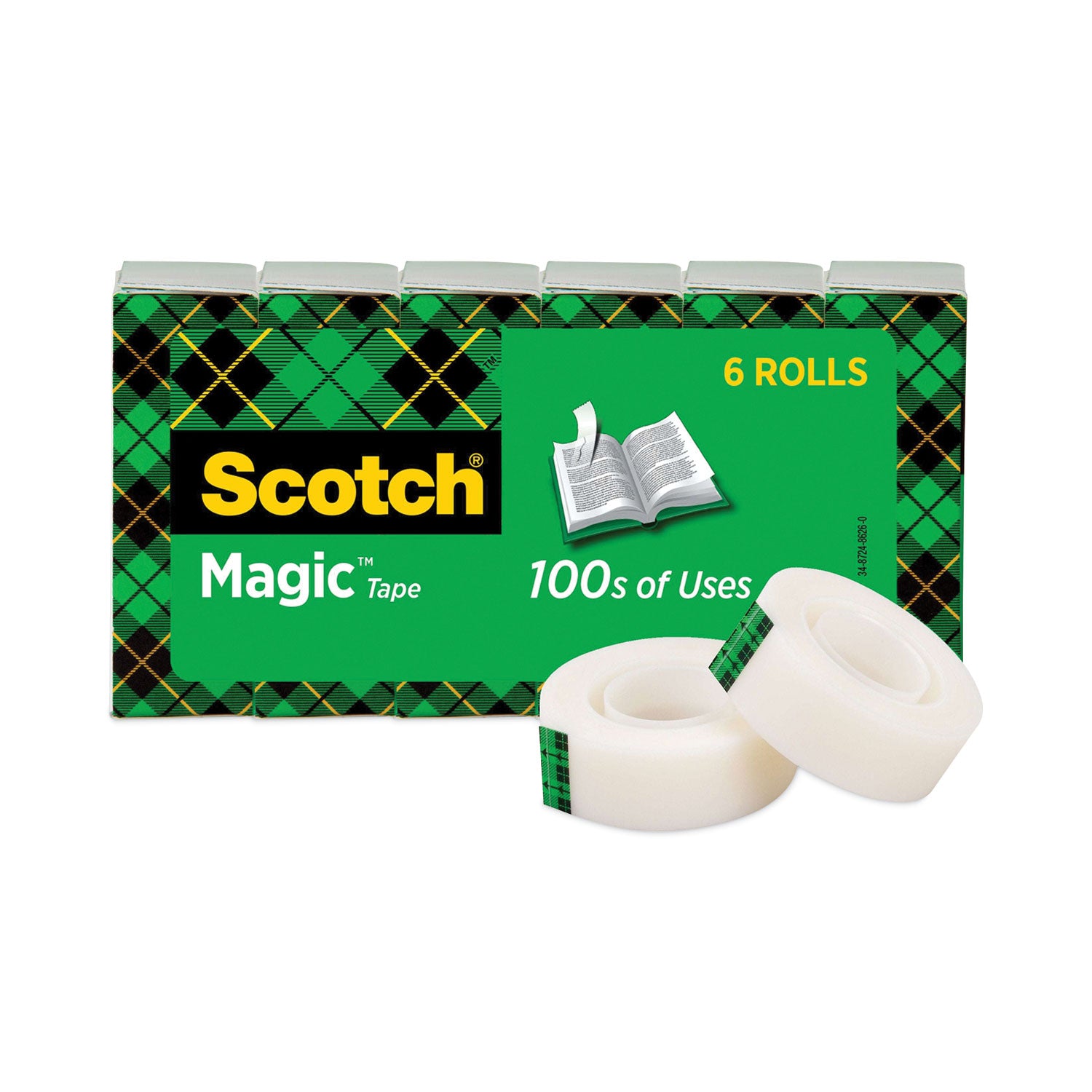 Scotch® Magic Tape Refill, 1" Core, 0.75" x 83.33 ft, Clear, 6/Pack