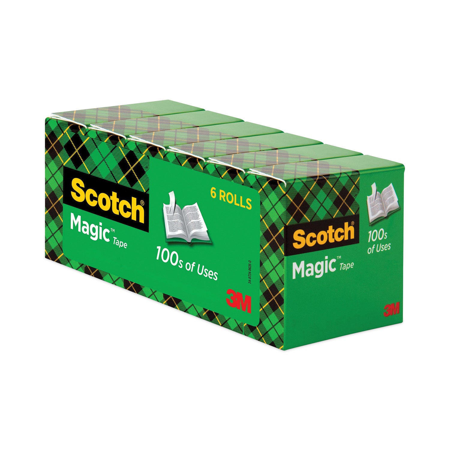 Scotch® Magic Tape Refill, 1" Core, 0.75" x 83.33 ft, Clear, 6/Pack