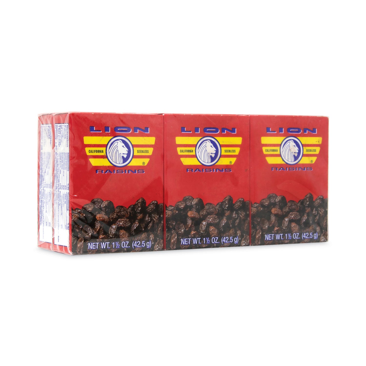 Lion California Seedless Raisins, 1.5 oz Box, 6/Pack