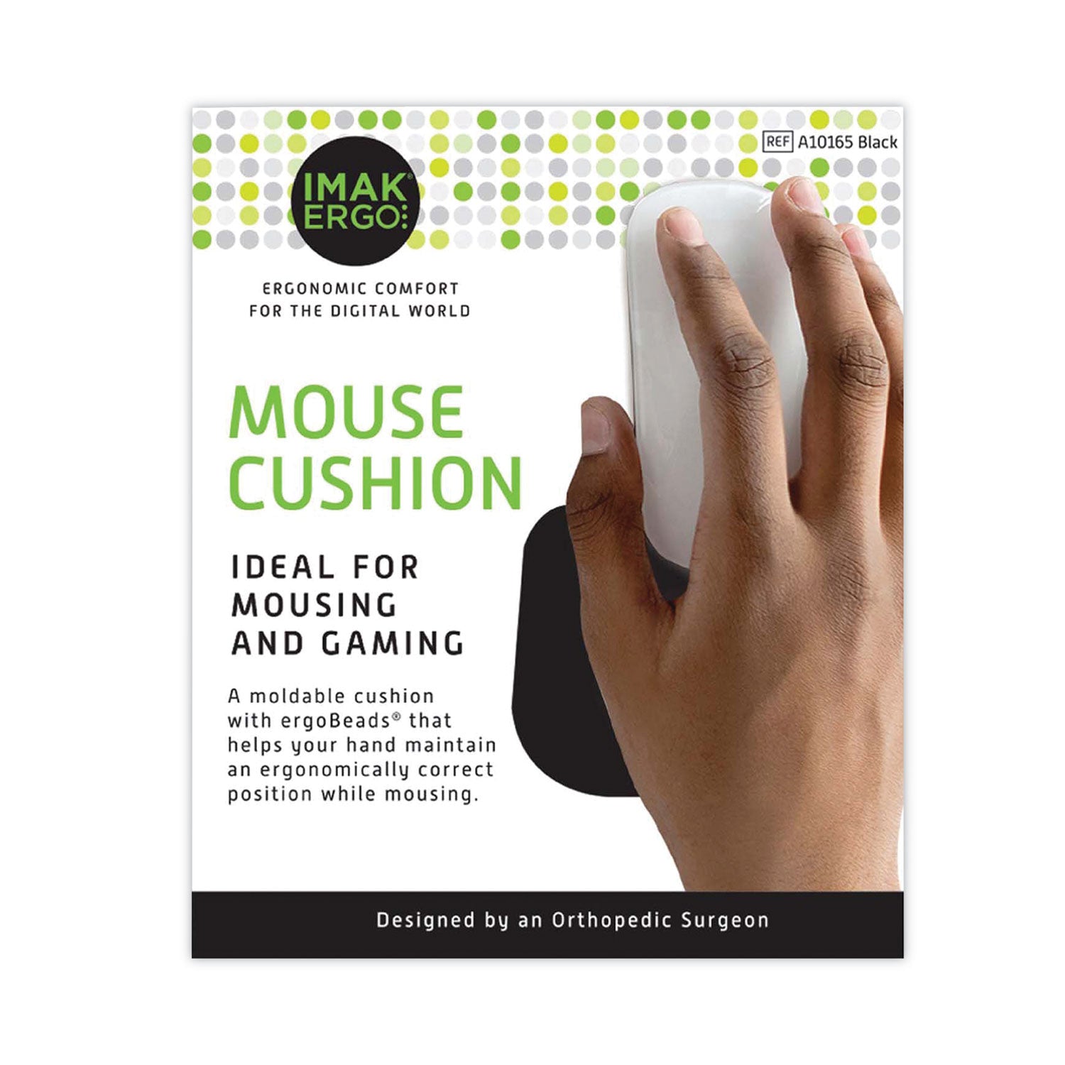 IMAK® Ergo Mouse Wrist Cushion, 5.75 x 3.75, Black