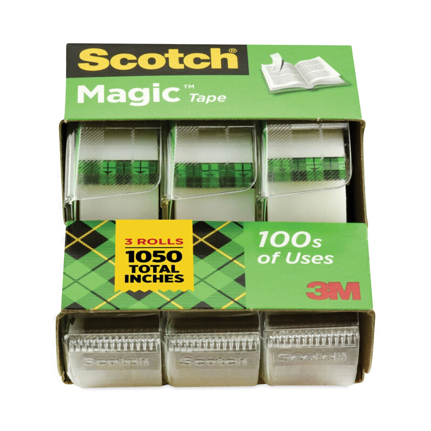 Scotch® Magic Tape in Handheld Dispenser, 1" Core, 0.75" x 25 ft, Clear, 3/Pack